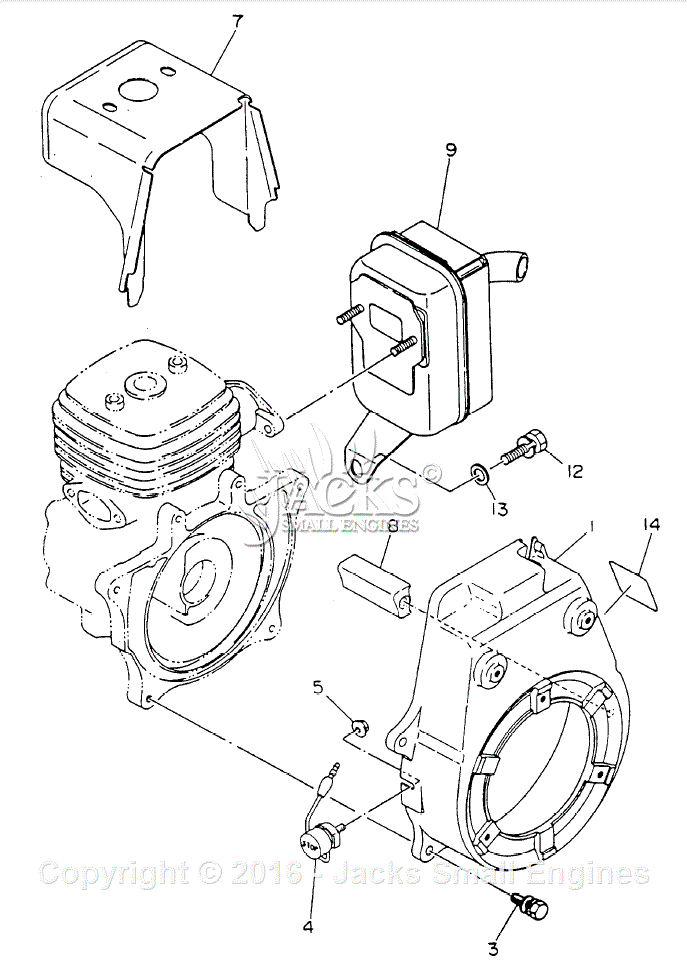 Robin/Subaru EC06D Tru-Cut Parts Diagram for Muffler/Blower Housing
