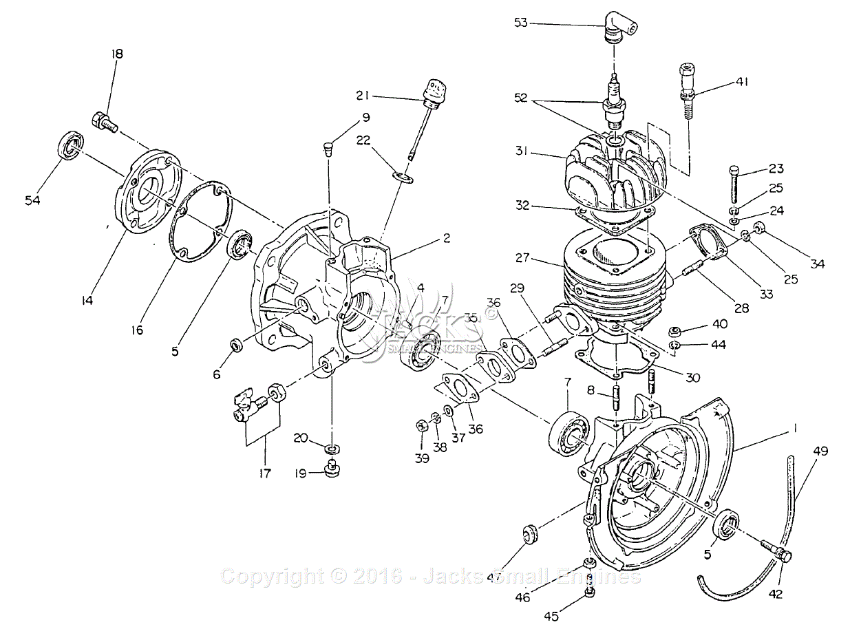 Robin/Subaru EC10D Bomag Parts Diagram for Crankcase/Cylinder kawasaki engine parts diagrams 