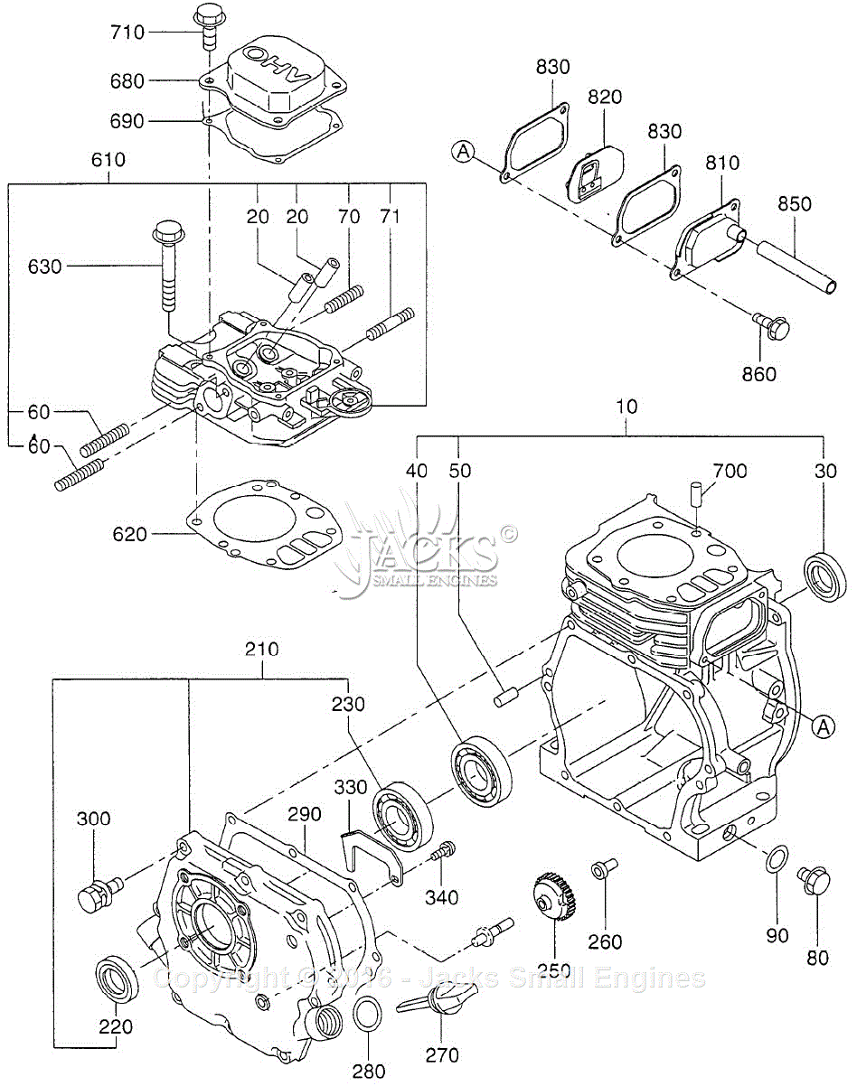 Robin/Subaru EH12-2 (1) Parts Diagram for Crankcase