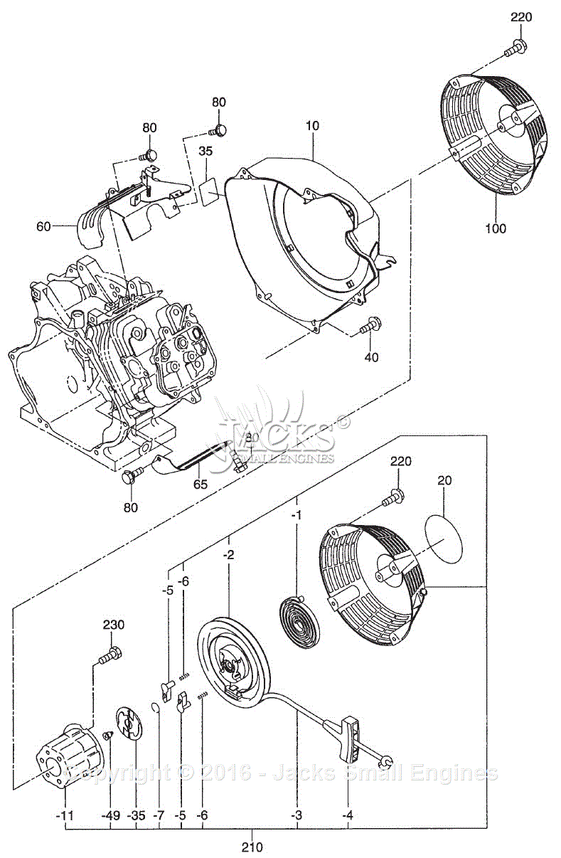 Robin/Subaru EH36 Parts Diagram for Cooling/Starting