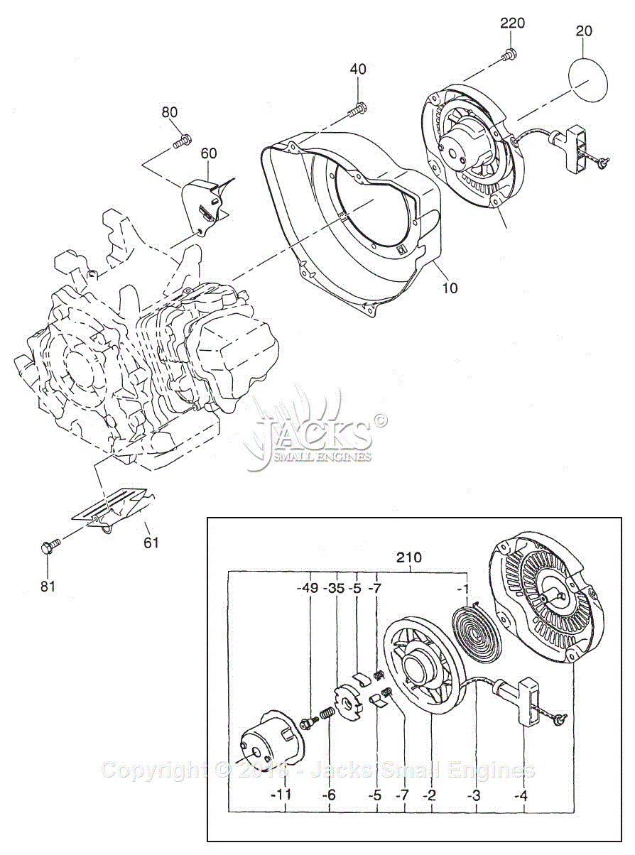 Robin/Subaru EX27 Parts Diagram for Cooling/Starting