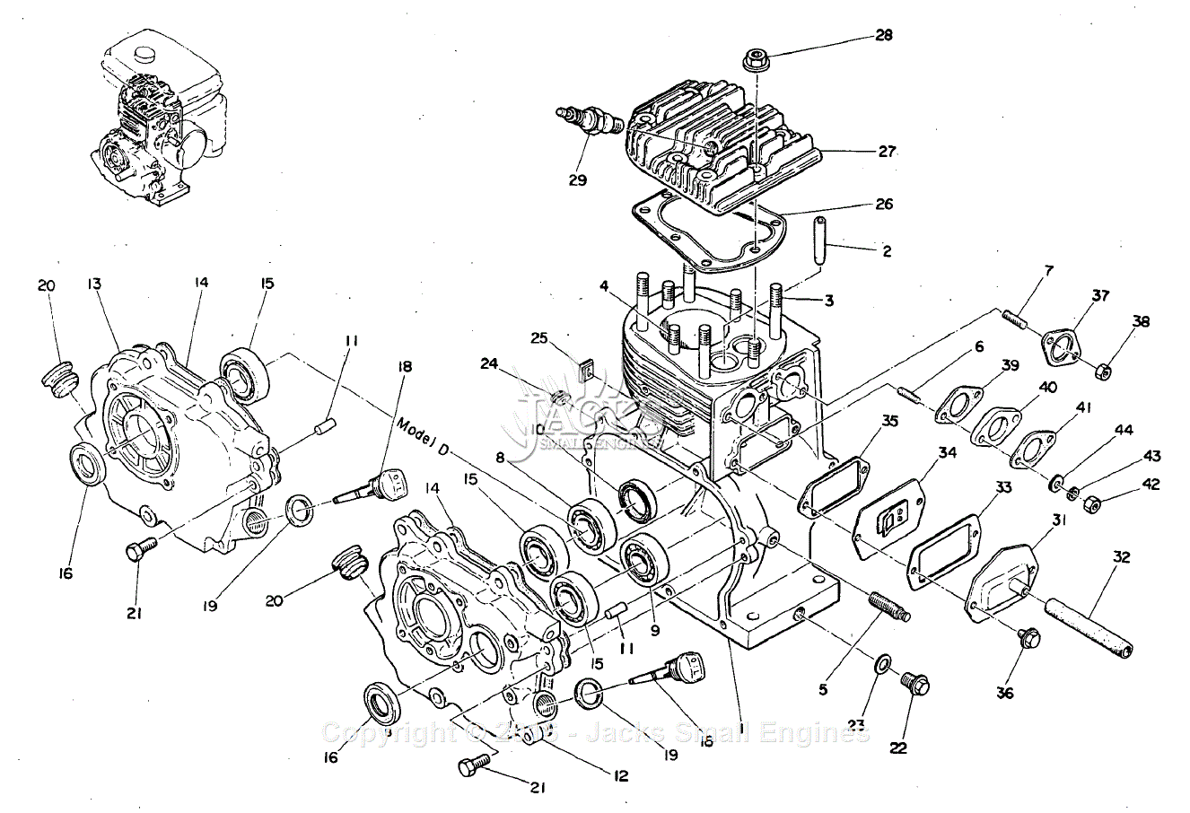 Robin/Subaru EY27 2 Parts Diagram for Crankcase/Cylinder Head.