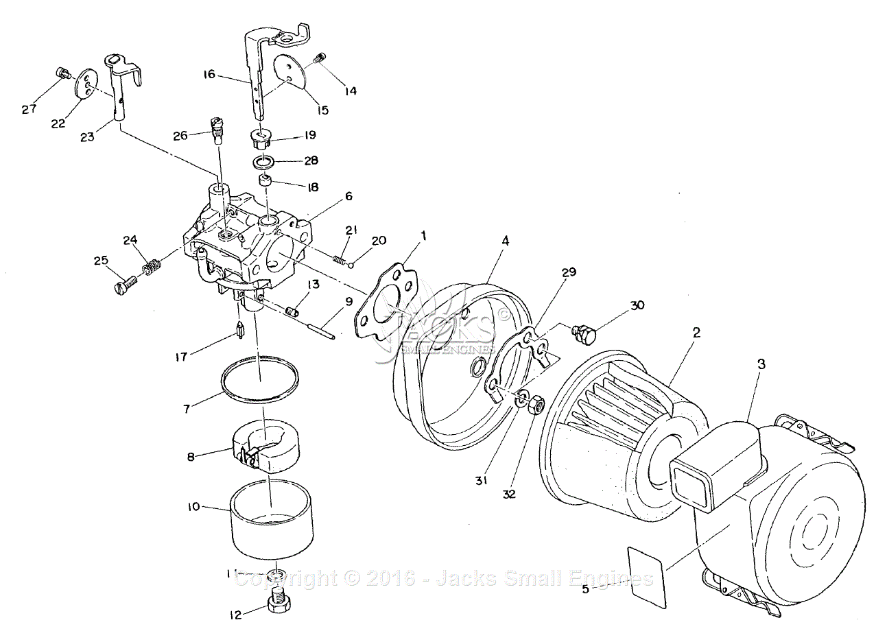 Robin/Subaru W1-145B Parts Diagram for Carburetor/Air Cleaner