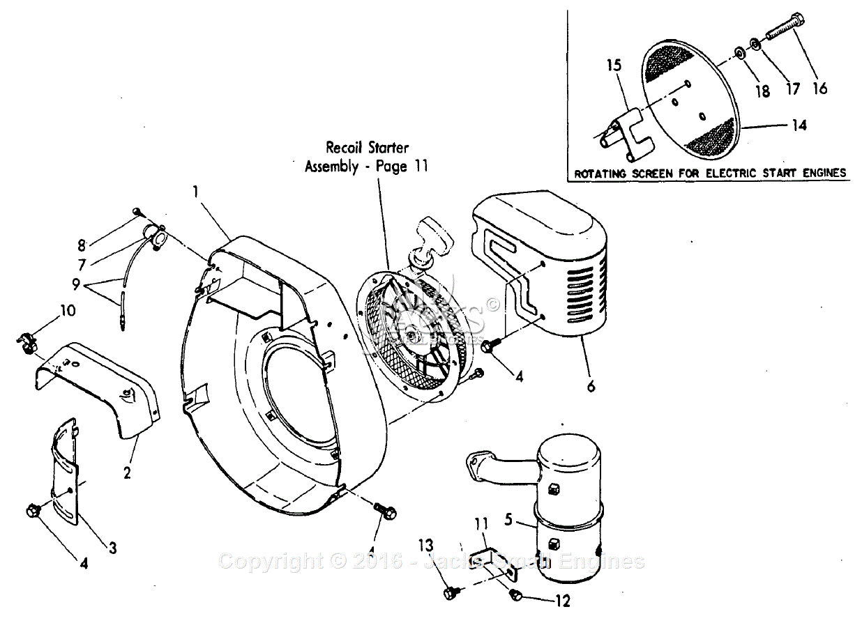 Robin/Subaru W1-390 Parts Diagram for Shrouding/Muffler/Rotating Screen