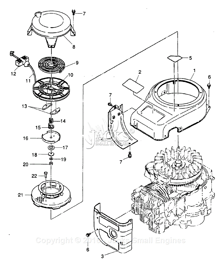 Robin/Subaru W1-450V Parts Diagram for Air Shroud/Recoil Start