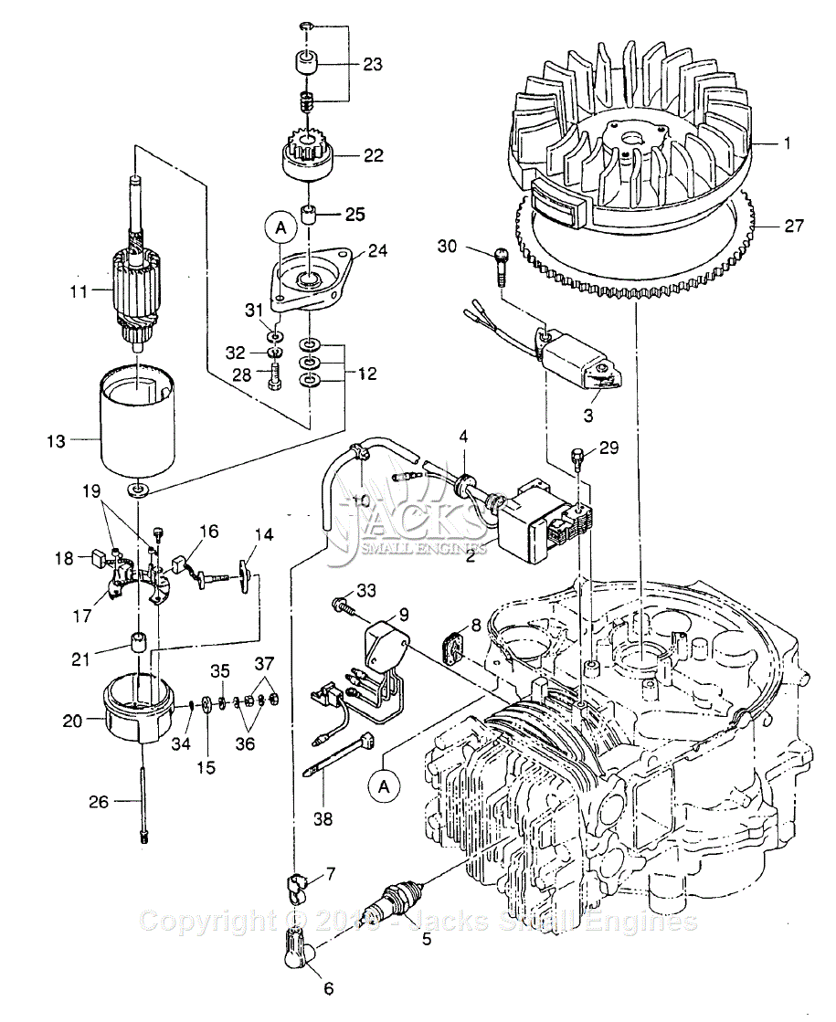 Robin/Subaru W1-450V Parts Diagram for Flywheel/Ignition Coil wire diagram club car motor 