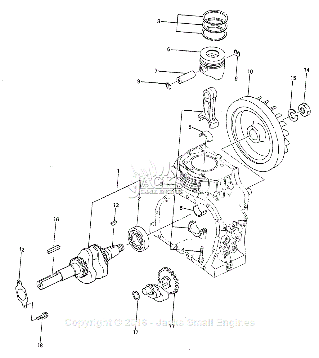 Robin/Subaru WRD1-270 Parts Diagram for Crankshaft/Piston