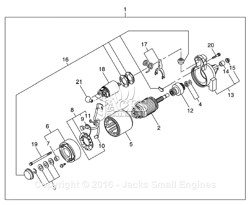 Robin/Subaru RGV13100T Parts Diagram for Starting Motor