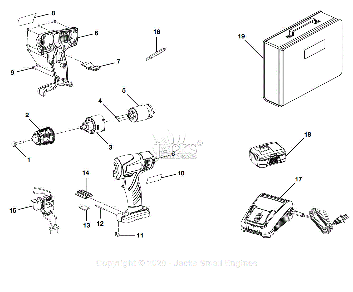 Ryobi HJP001 Parts Diagram for Parts Schematic