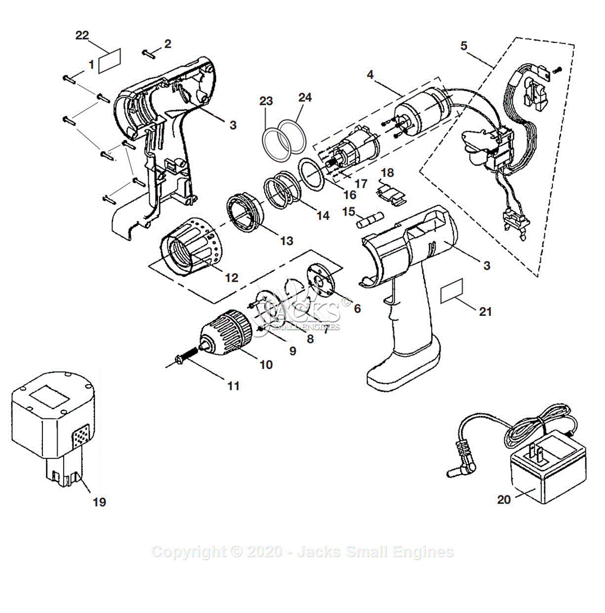 Ryobi HP722K Parts Diagram for Parts Schematic