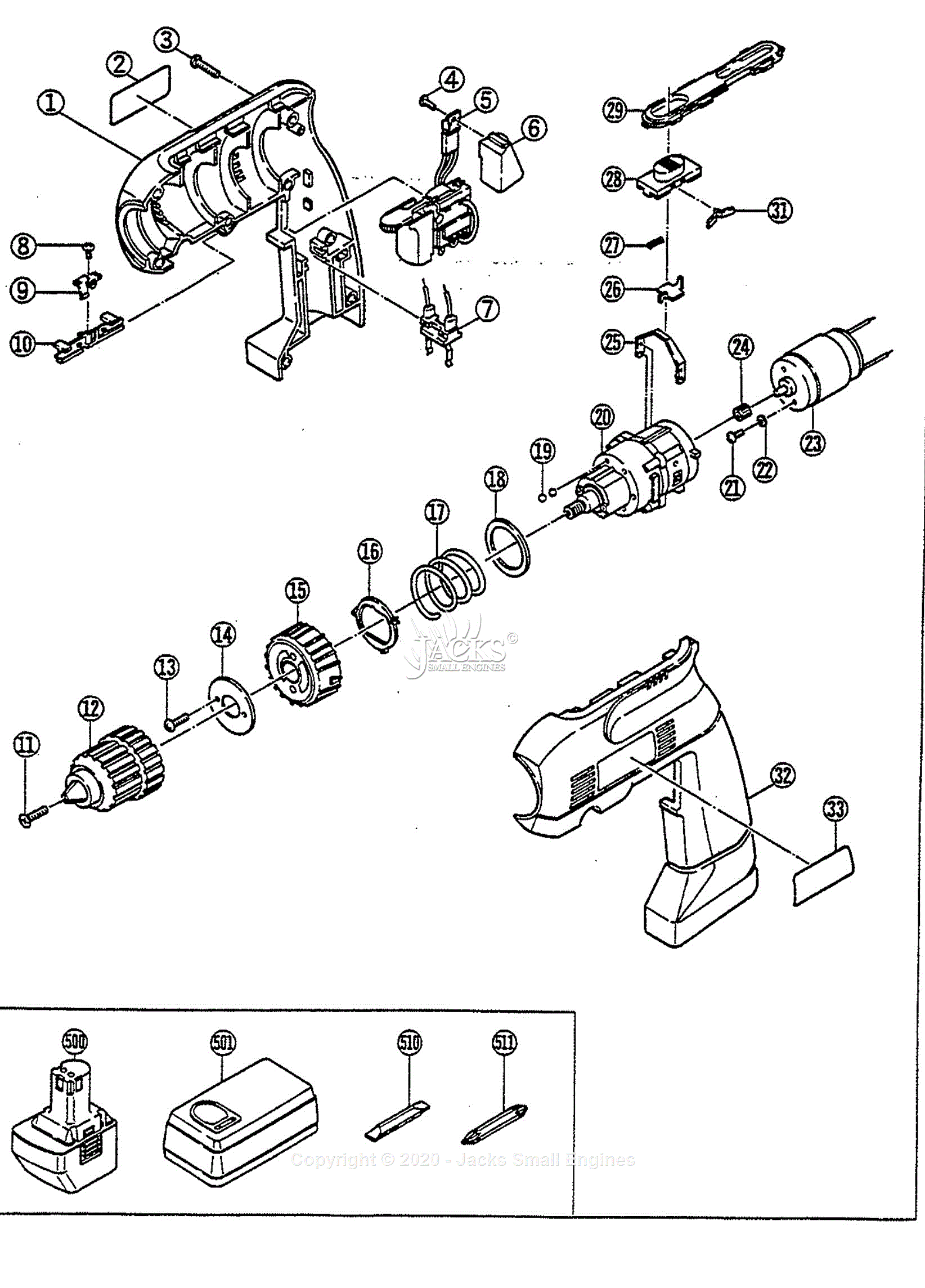 Ryobi TFD170VR Parts Diagram for Parts Schematic