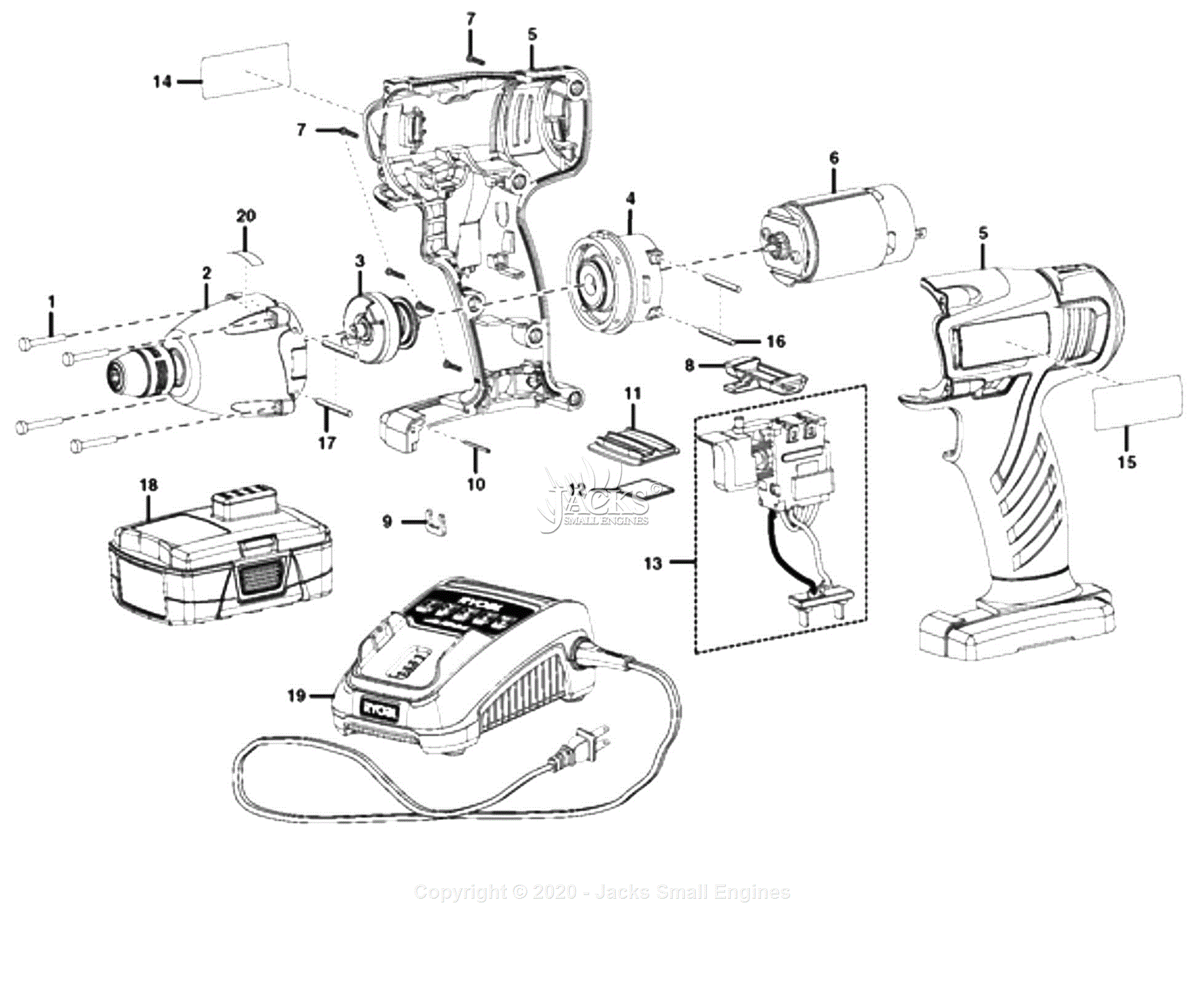 Ryobi CID120L Parts Diagram for Parts Schematic