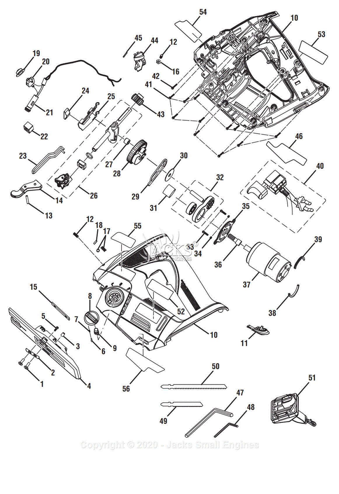 Ryobi P521 Parts Diagram for Parts Schematic