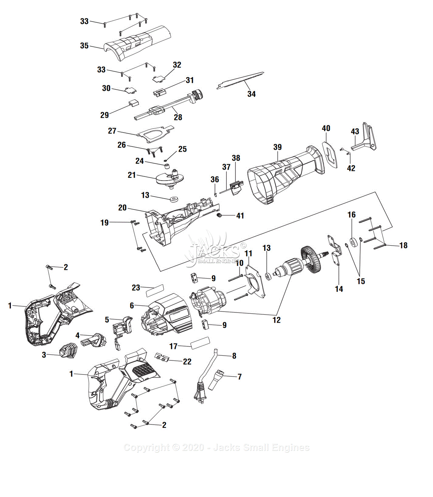 Ryobi RJ185V Parts Diagram for Parts Schematic