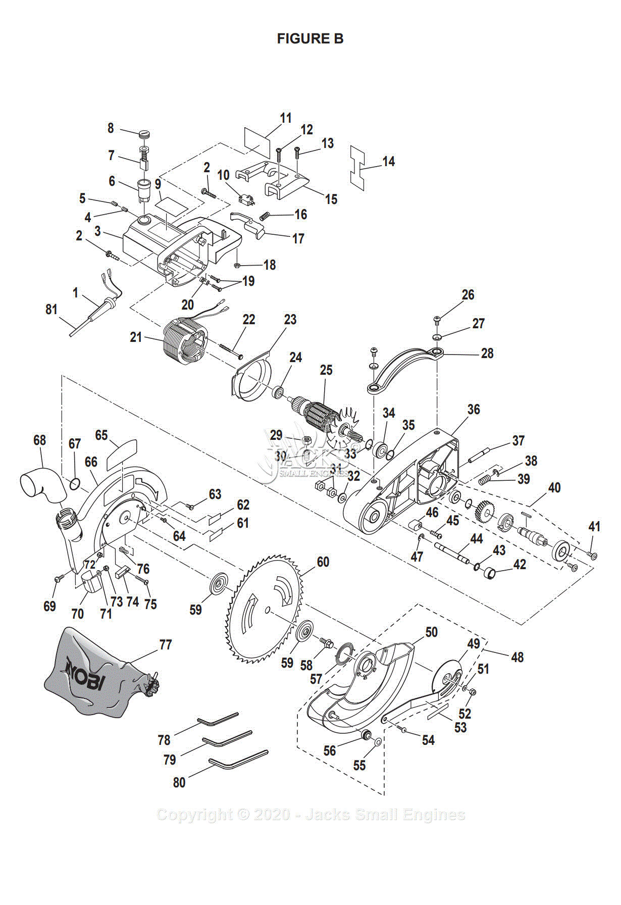 Ryobi TS1340 Parts Diagram For Figure B