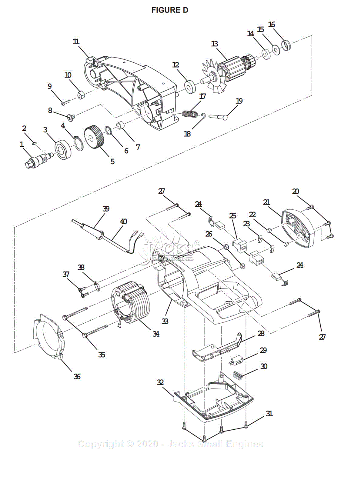 Ryobi TS1350 Parts Diagram for Figure D