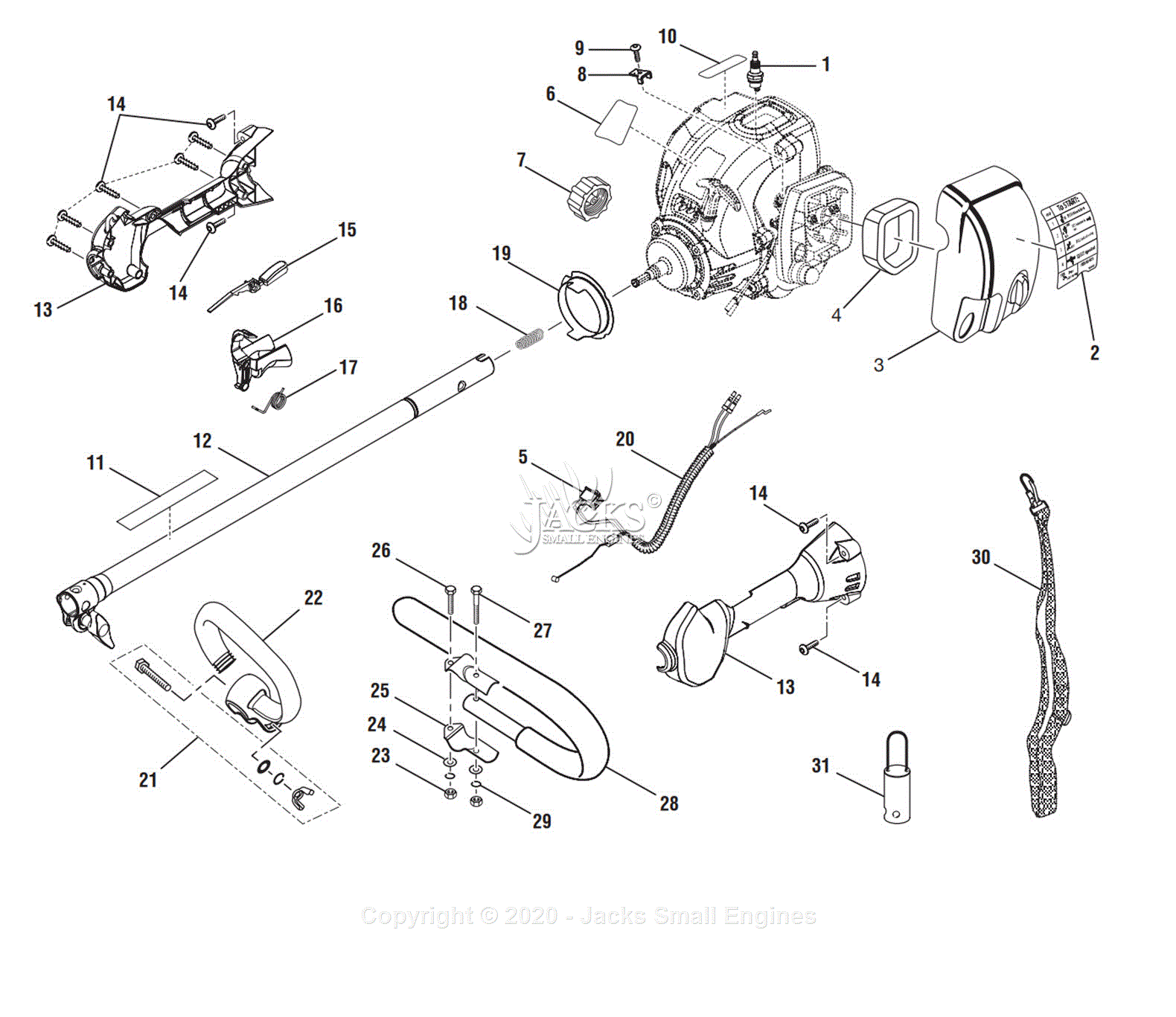 Ryobi RY30020B Parts Diagram for Figure A - 1