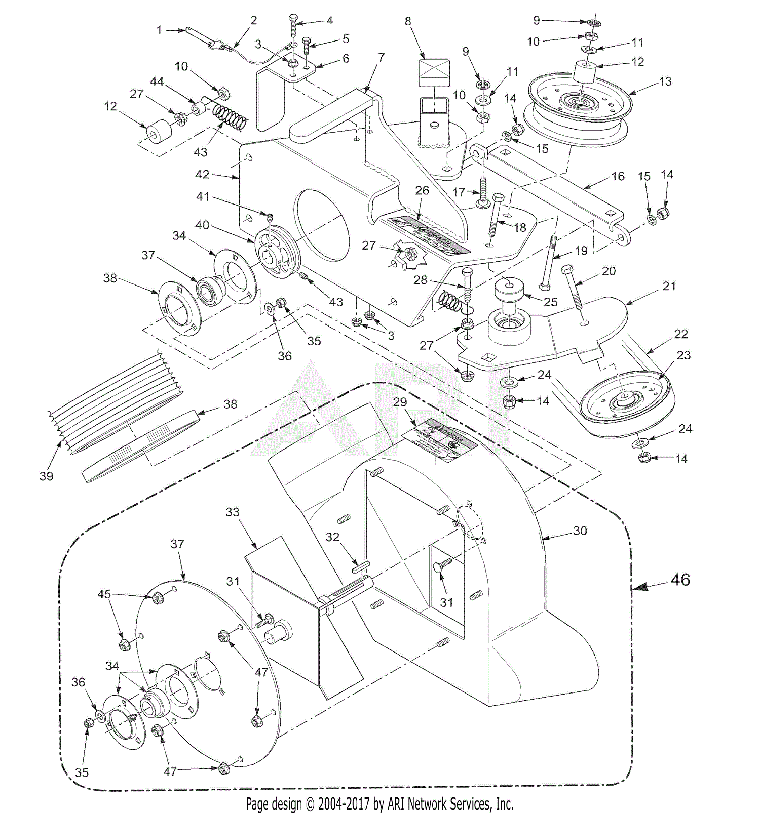 Scag GC-STC Grass Catcher With P/N 9015 Parts Diagram for Blower ...