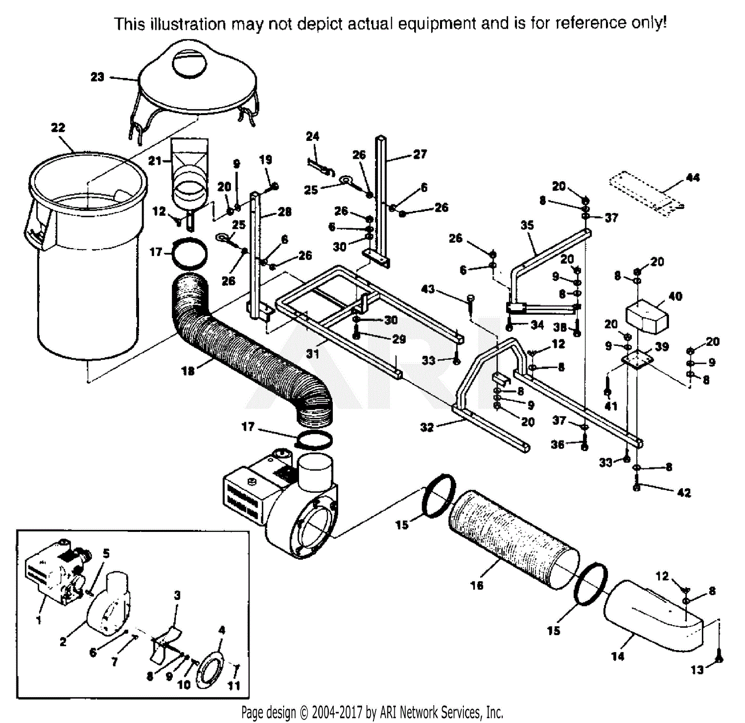 Scag GCV-44/5 (Early) Grass Catcher Parts Diagram for GRASS CATCHER GCV ...