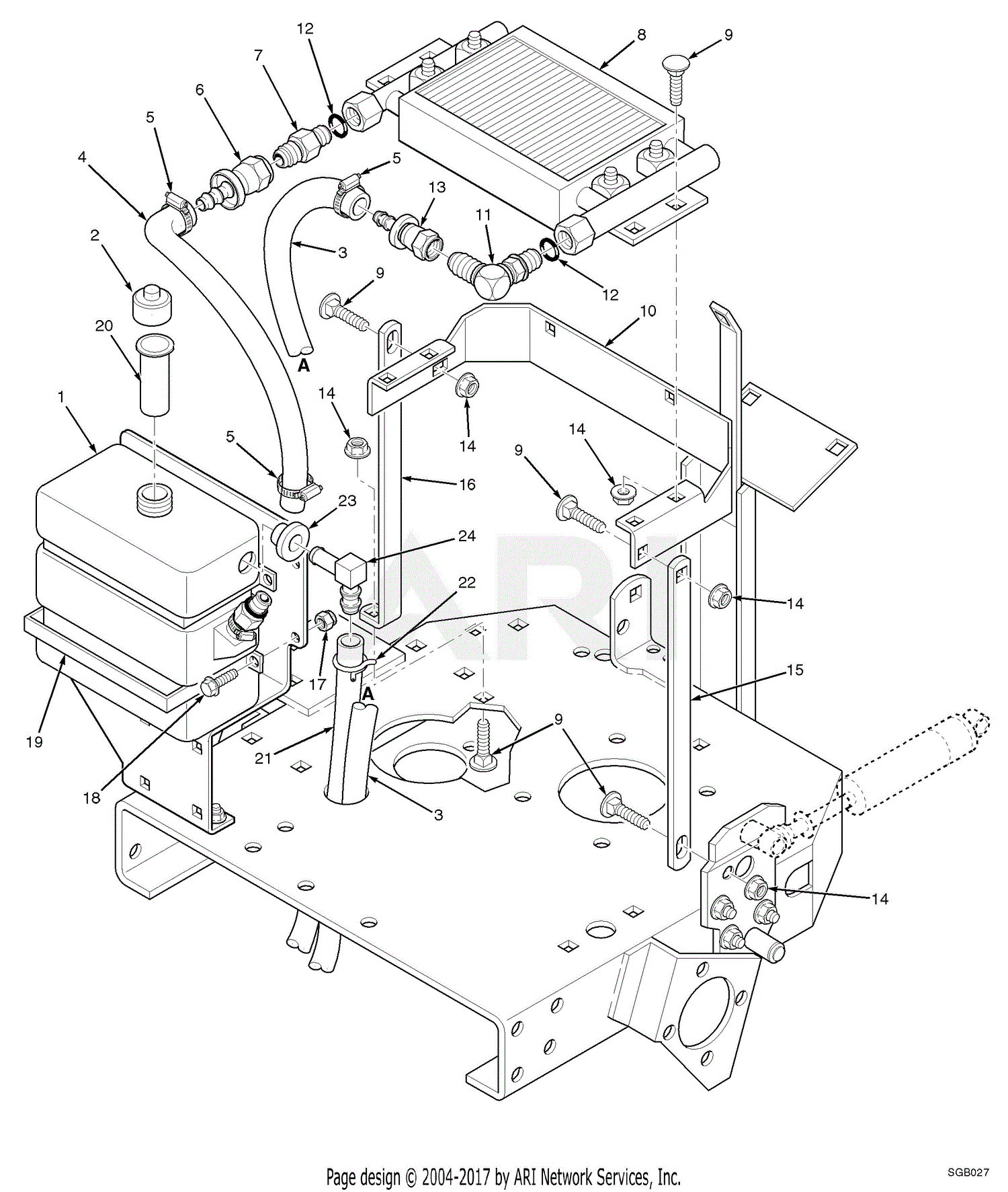 Scag STHM-23CV (S/N D6300001-D6399999) Parts Diagram for Upper Hydraulics