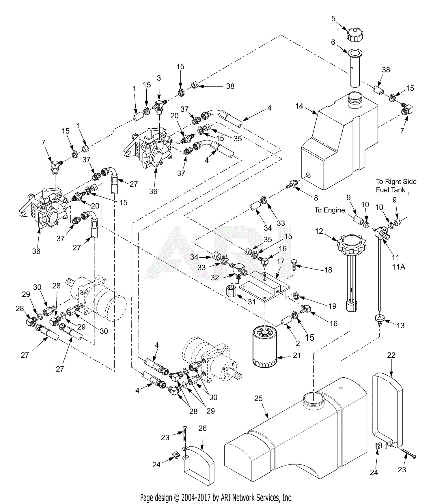 Scag SCR48-25CH (S/N 7540001-7549999) Parts Diagram for Fuel And ...