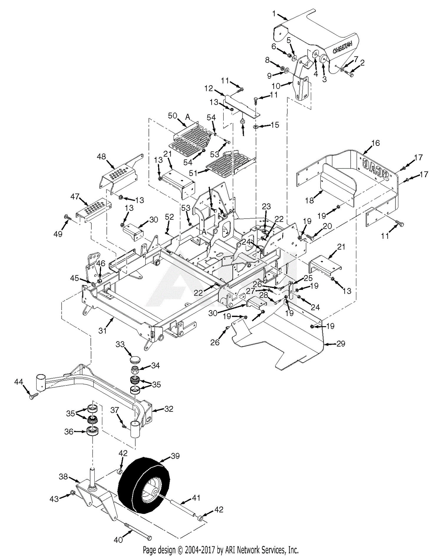 Scag SCZ52V-23FX (Cheetah) (S/N J9900001-J9999999) Parts Diagram for ...