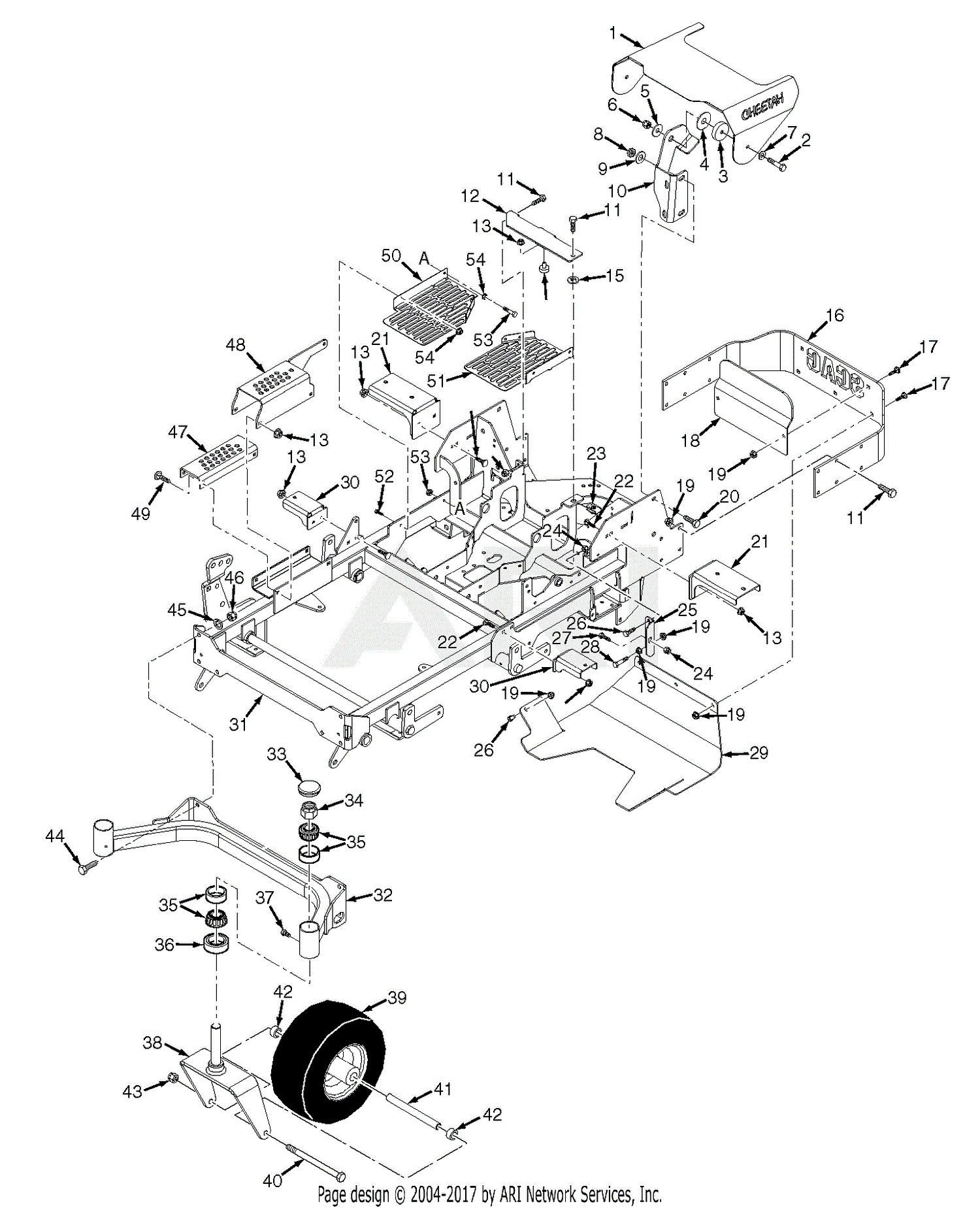 Scag SCZ52V730FX (Cheetah) (S/N H7000001H7099999) Parts Diagram for