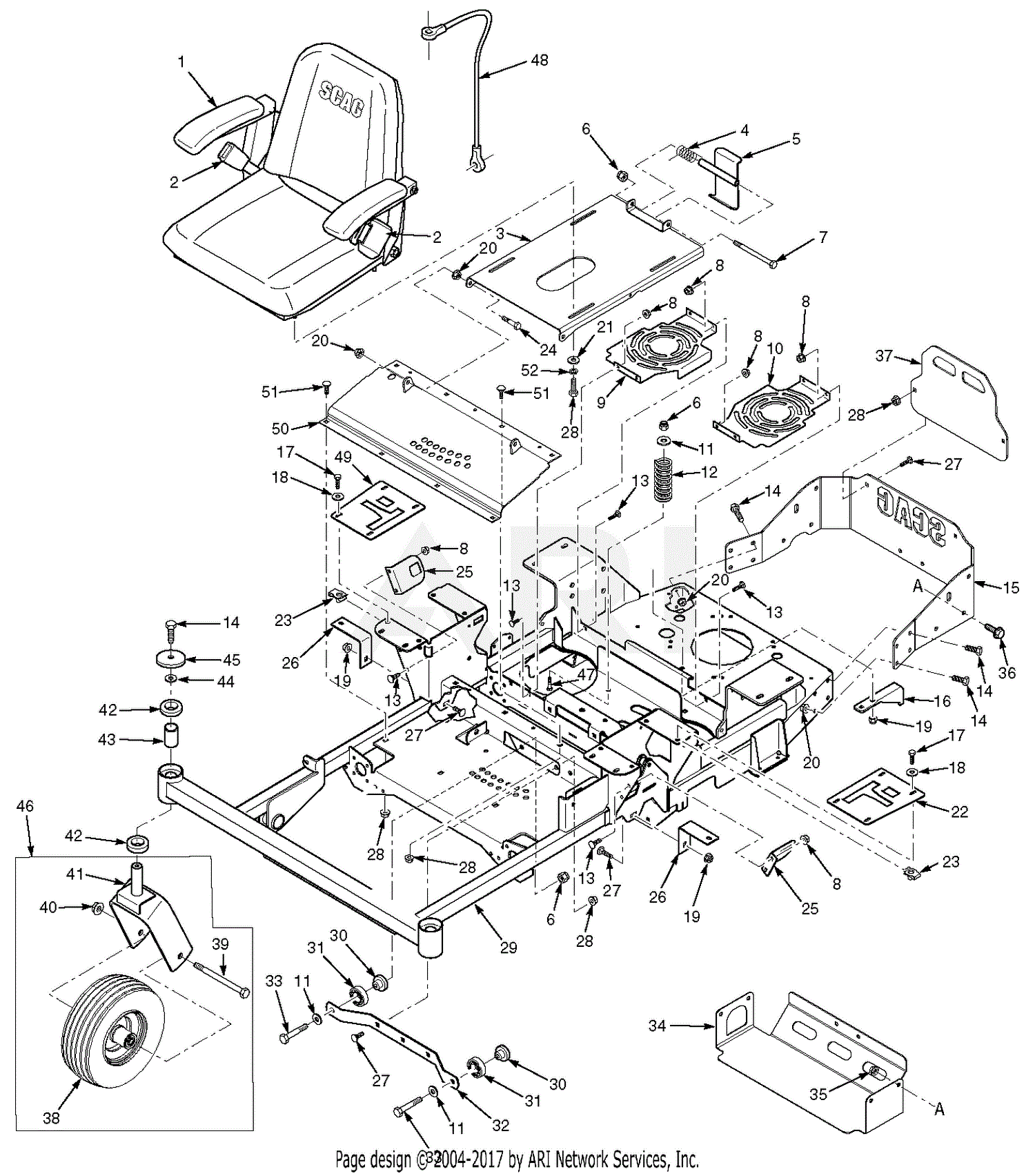 Scag SFZ4821FR (Freedom Z) (S/N K5000400K5099999) Parts Diagram for