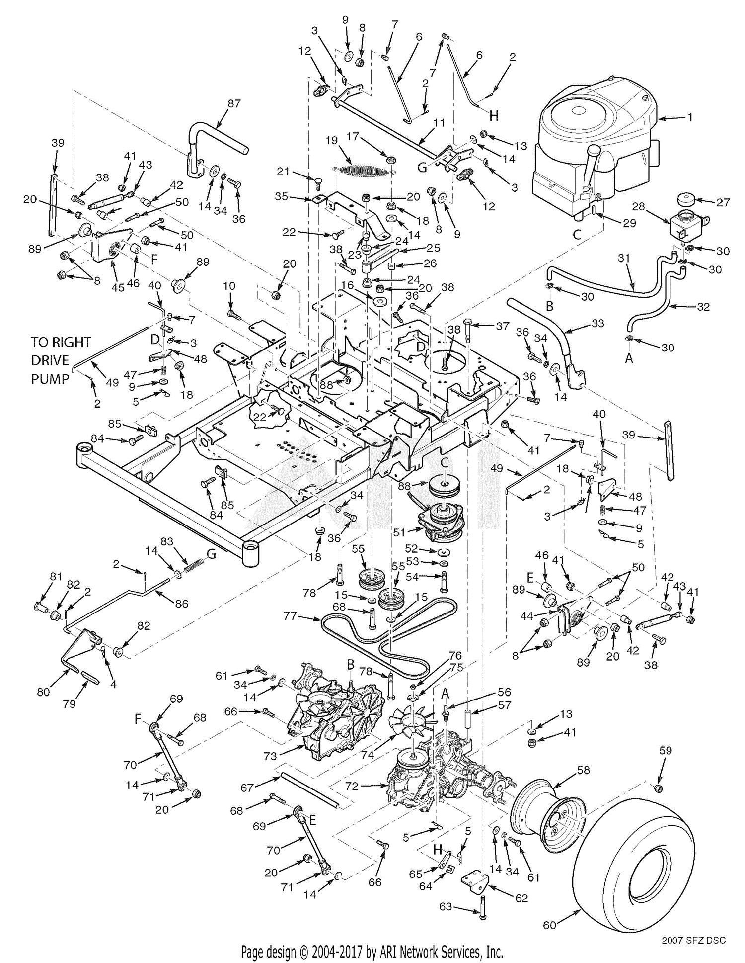 Scag SFZ52-19KA (Freedom Z) (S/N D8800001-D8800150) Parts Diagrams