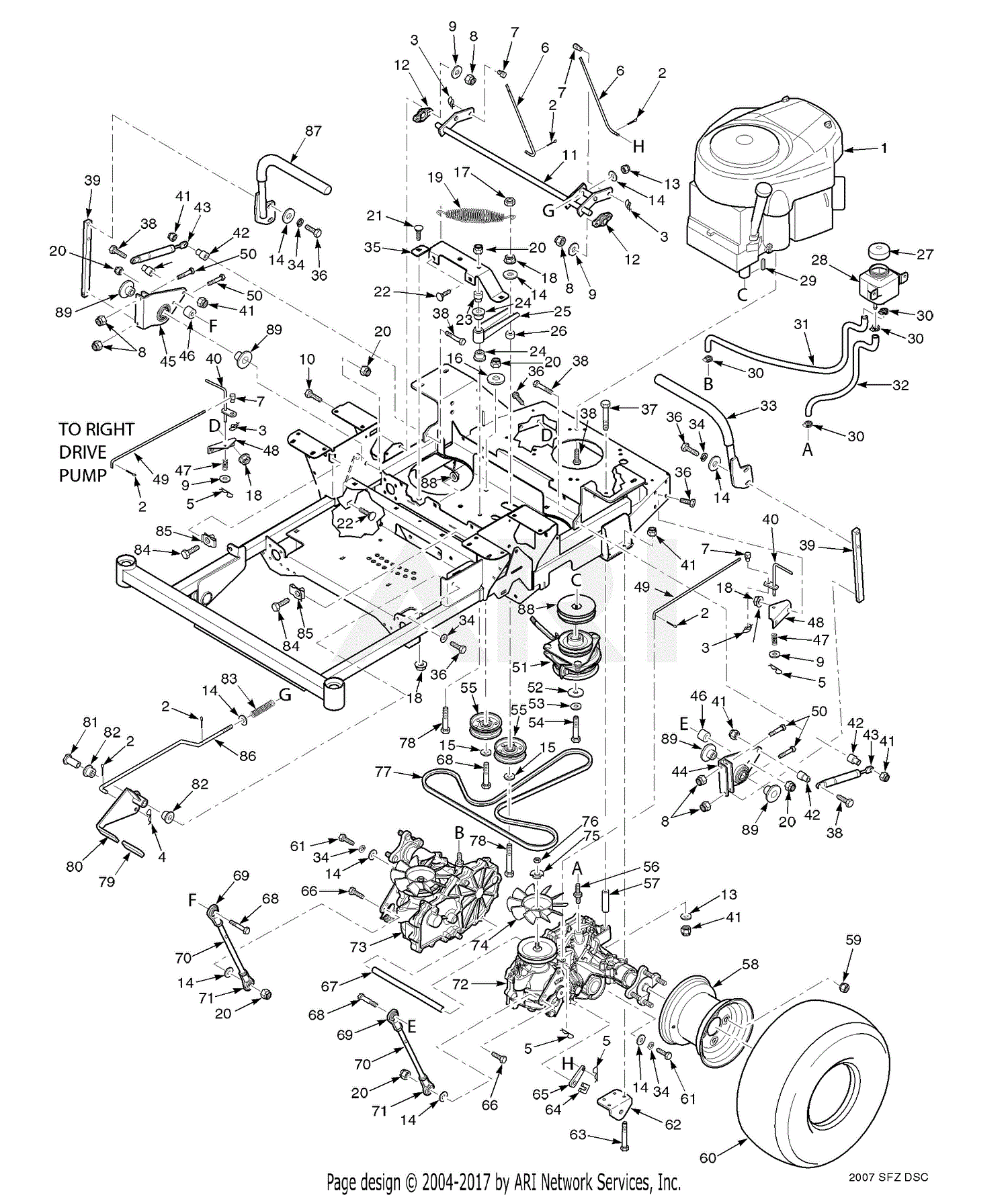 Scag SFZ52-19KA (Freedom Z) (S/N D1900001-D1999999) Parts Diagram for ...