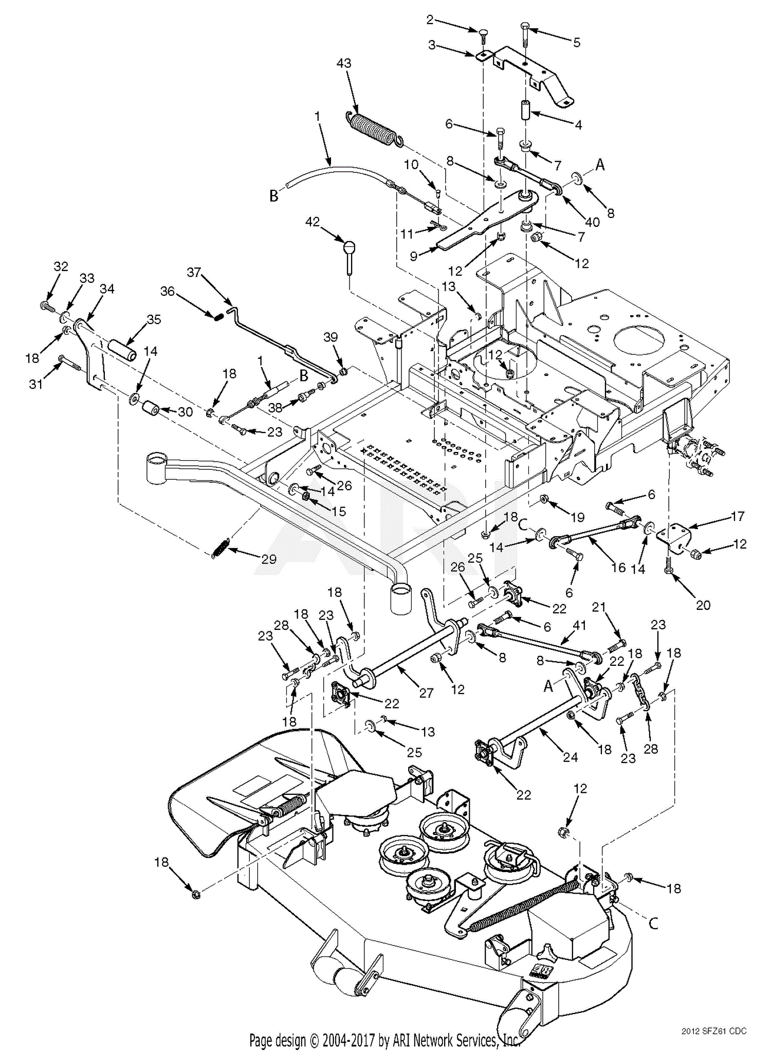 Scag SFZ61-730FS (Freedom Z) (S/N G6900400-G6999999) Parts Diagram for ...