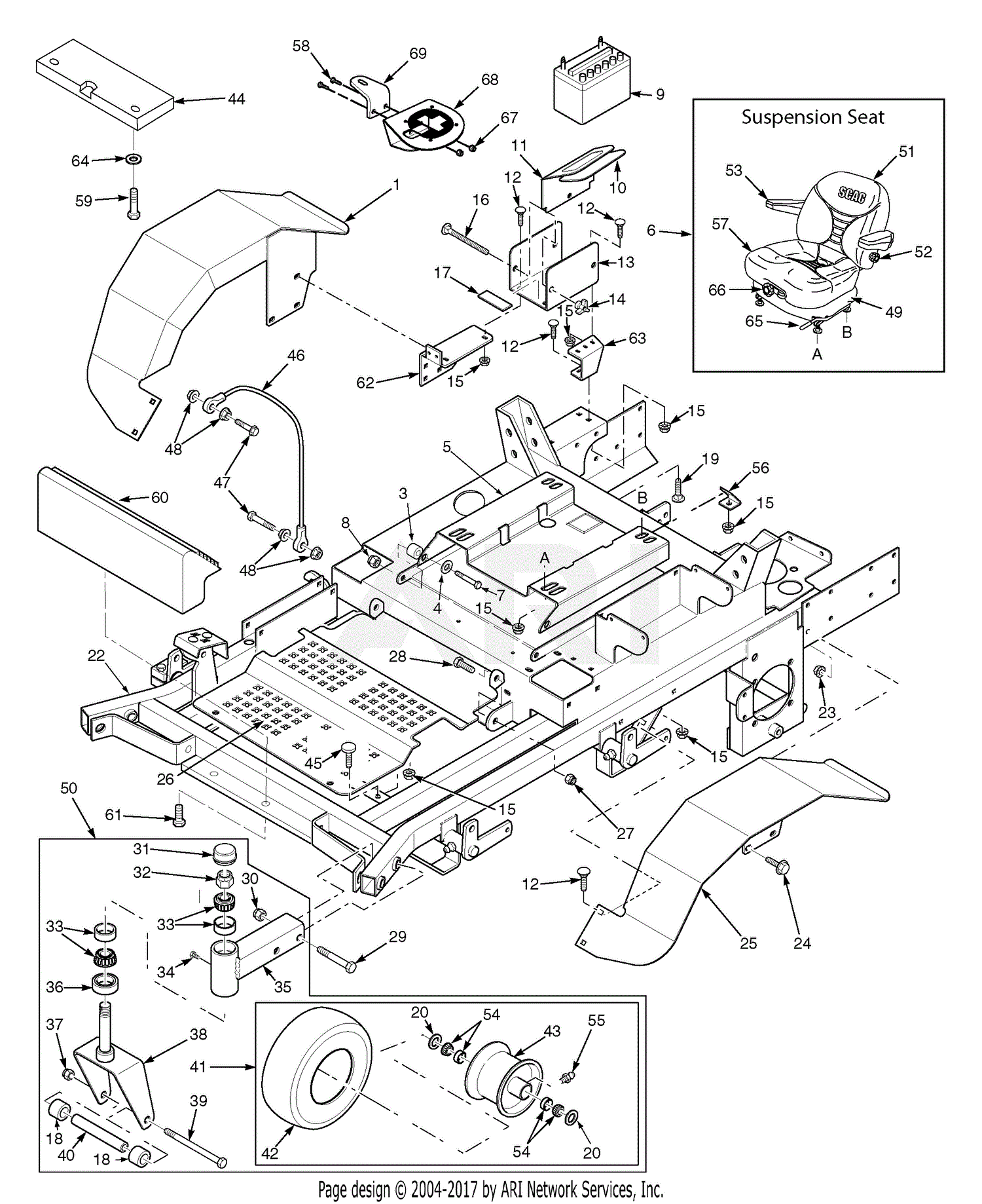 Scag SMST-61A Sabre Tooth Tiger (S/N A7500001-A7599999) Parts Diagram ...