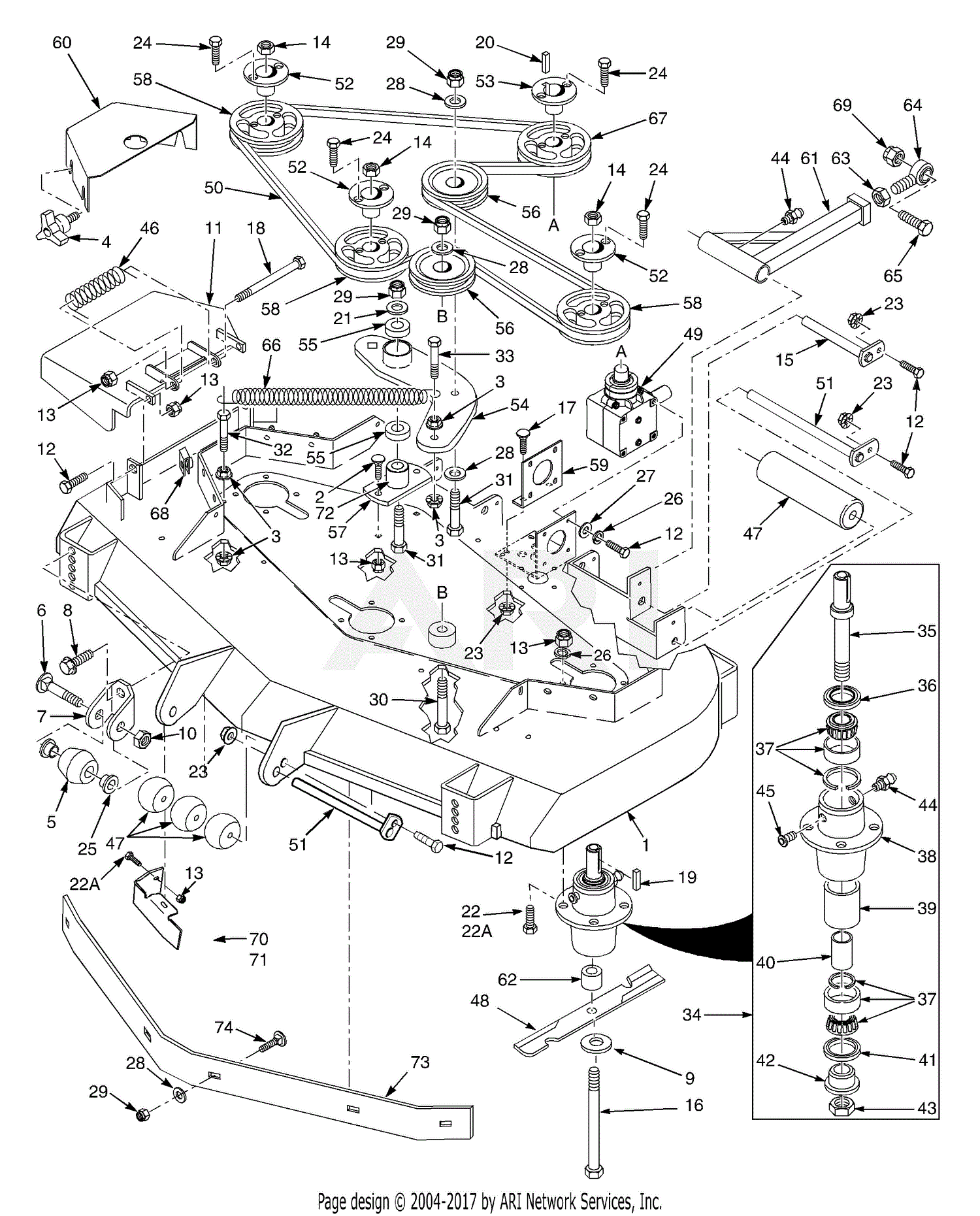 Scag STT52A27CH Turf Tiger (S/N 93600019369999) Parts Diagram for