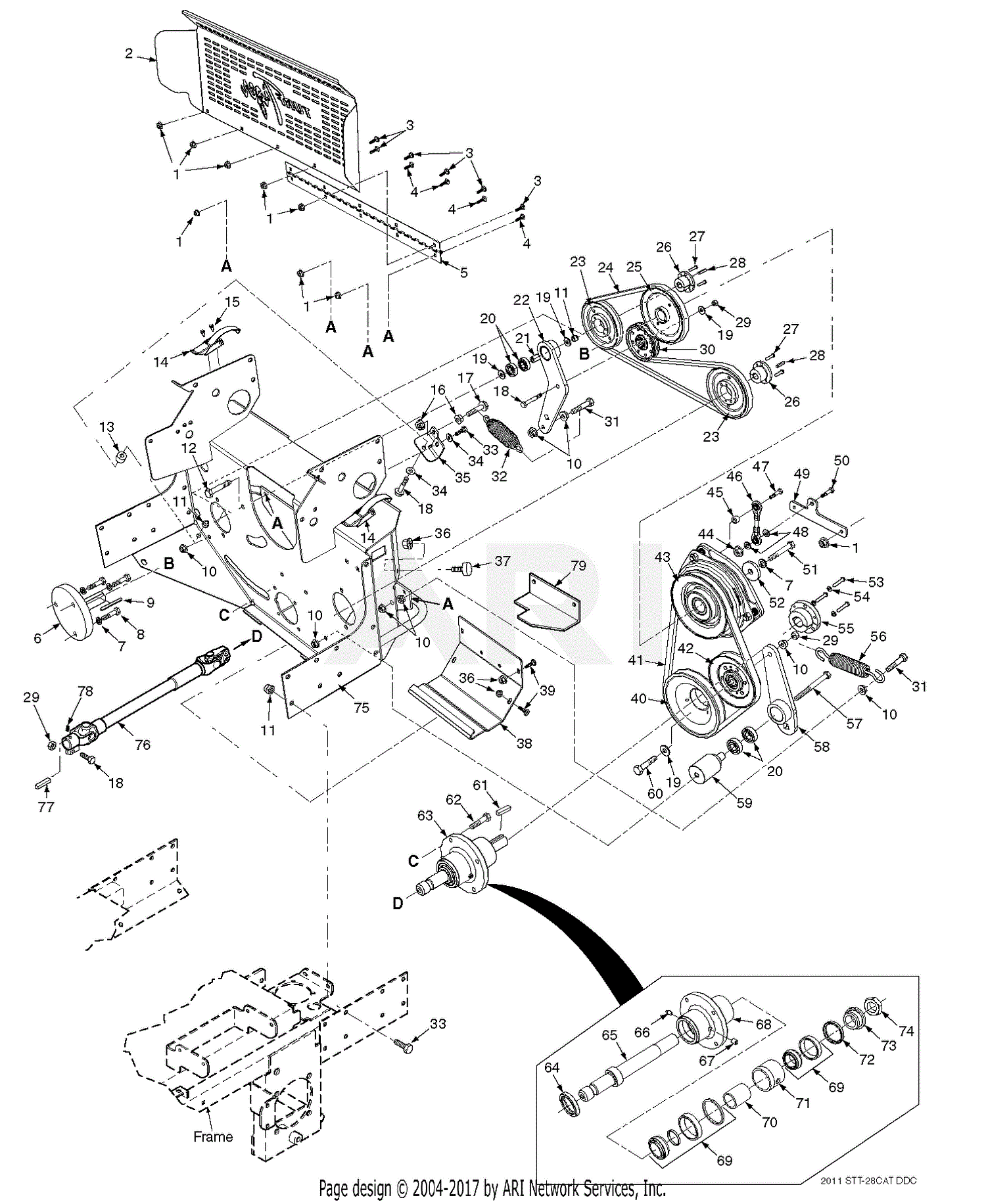 Scag SMT-72V (S/N F7200001-F7299999) Parts Diagram for Deck Drive ...