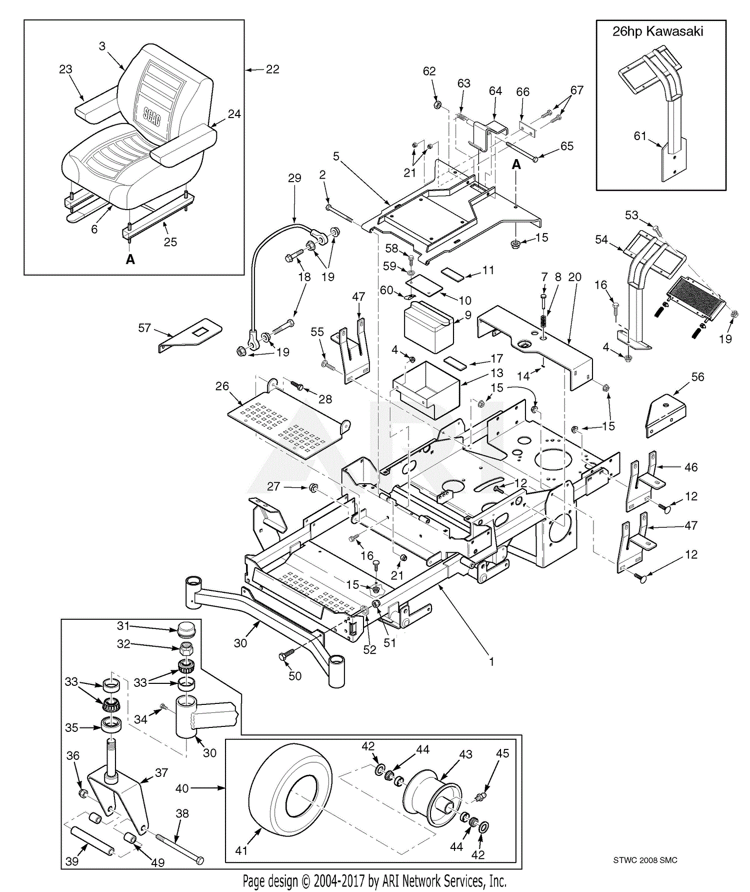 Scag SMTC-48V (Wildcat) (S/N D9100001-D9199999) (Rev. 2) Parts Diagram ...