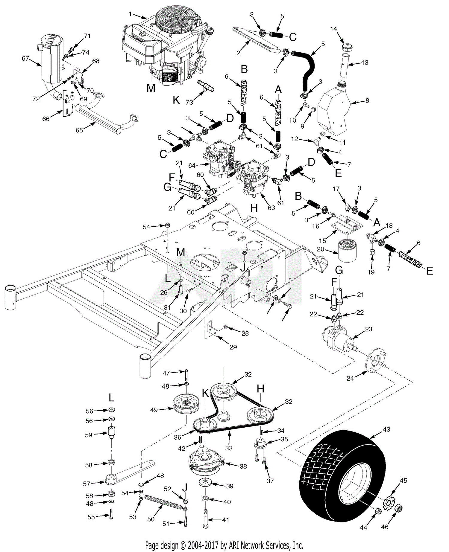 Scag SVR52V-26FX (S/N E8400001-E8499999) Parts Diagram for Hydraulics ...