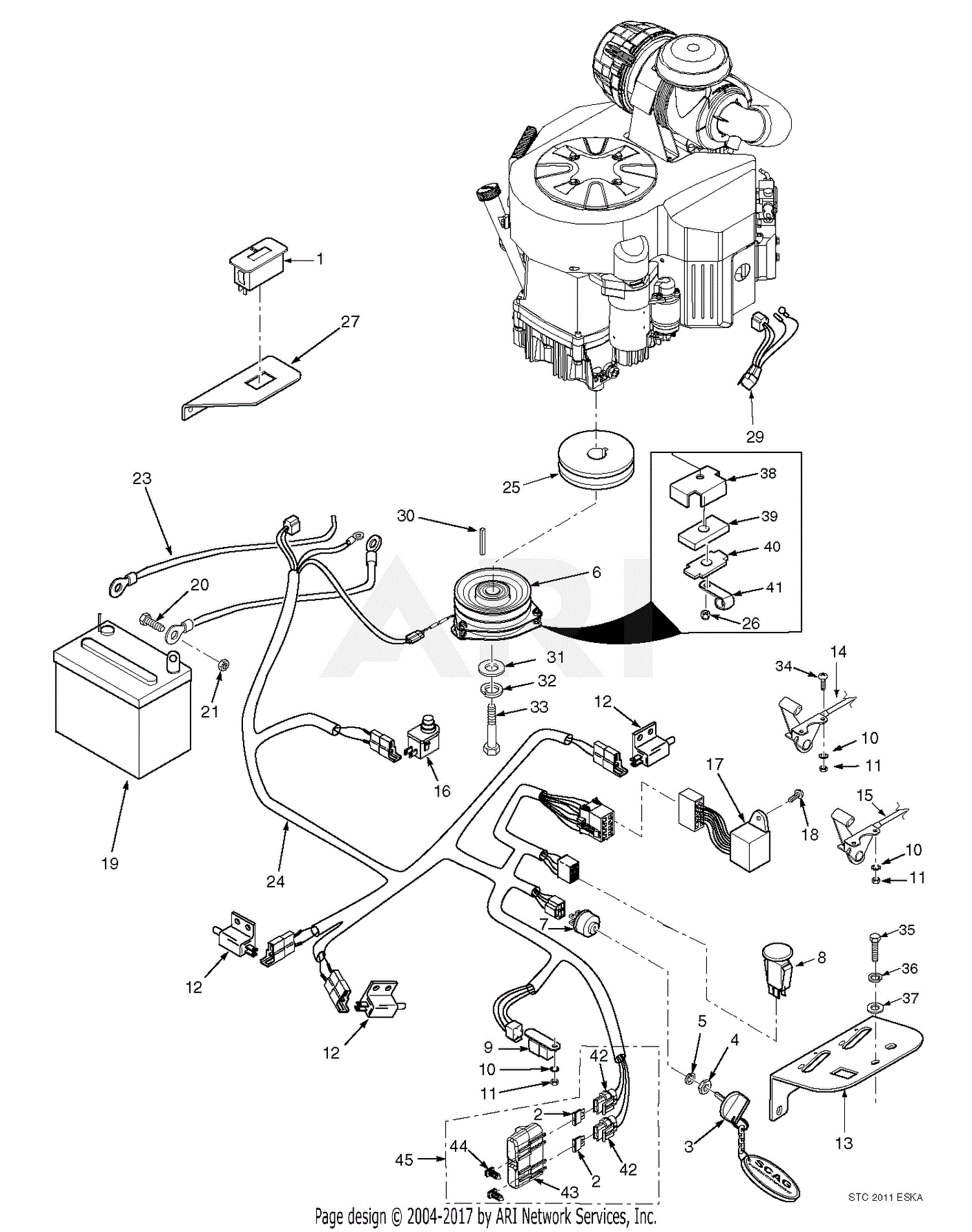 system hydraulic v-22 27CV F4299999) (S/N Diagram STC52V F4200001 for Scag Parts