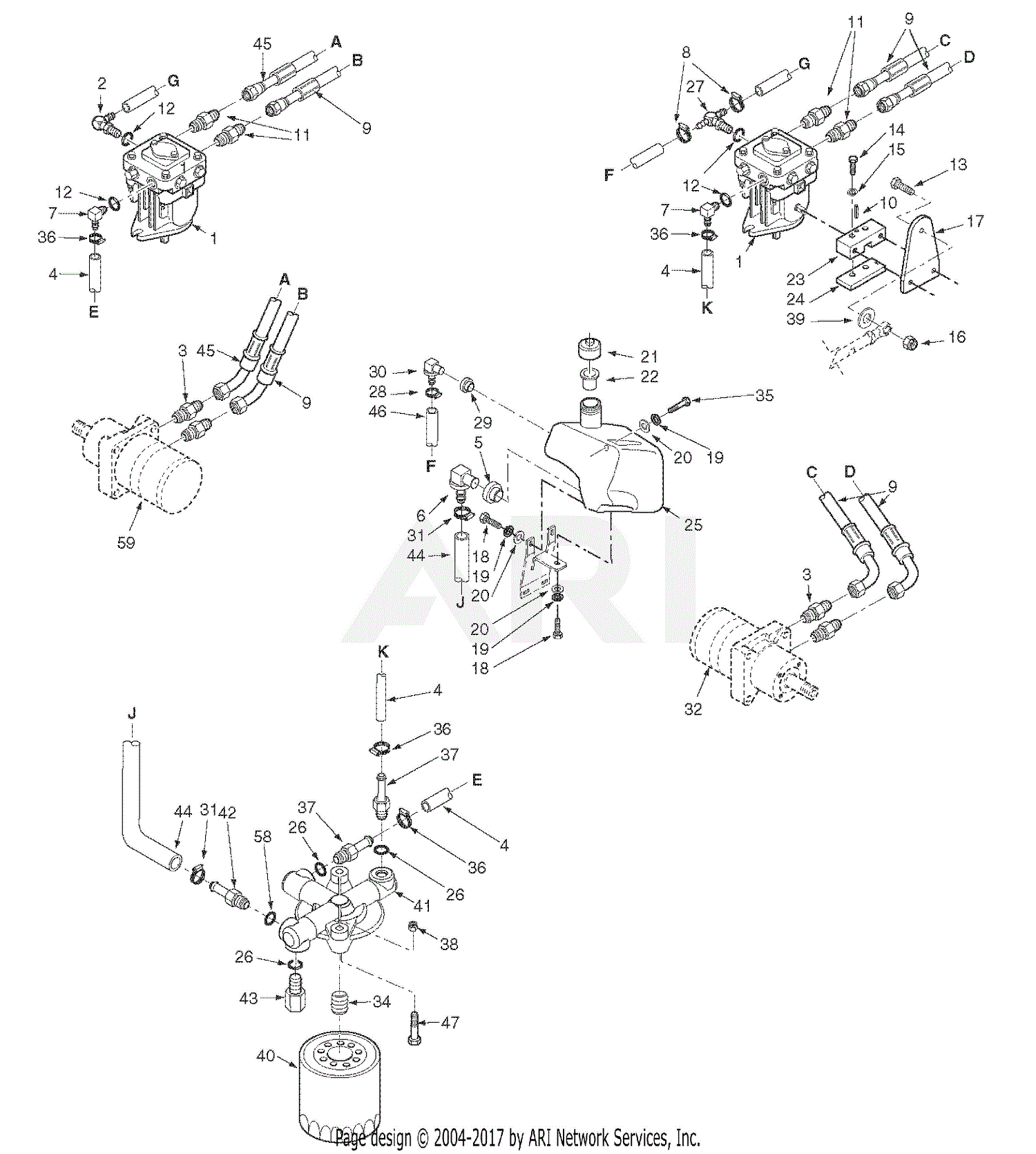 Scag STC61V-27CV (S/N F4300001-F4399999) Parts Diagram for Hydraulic System