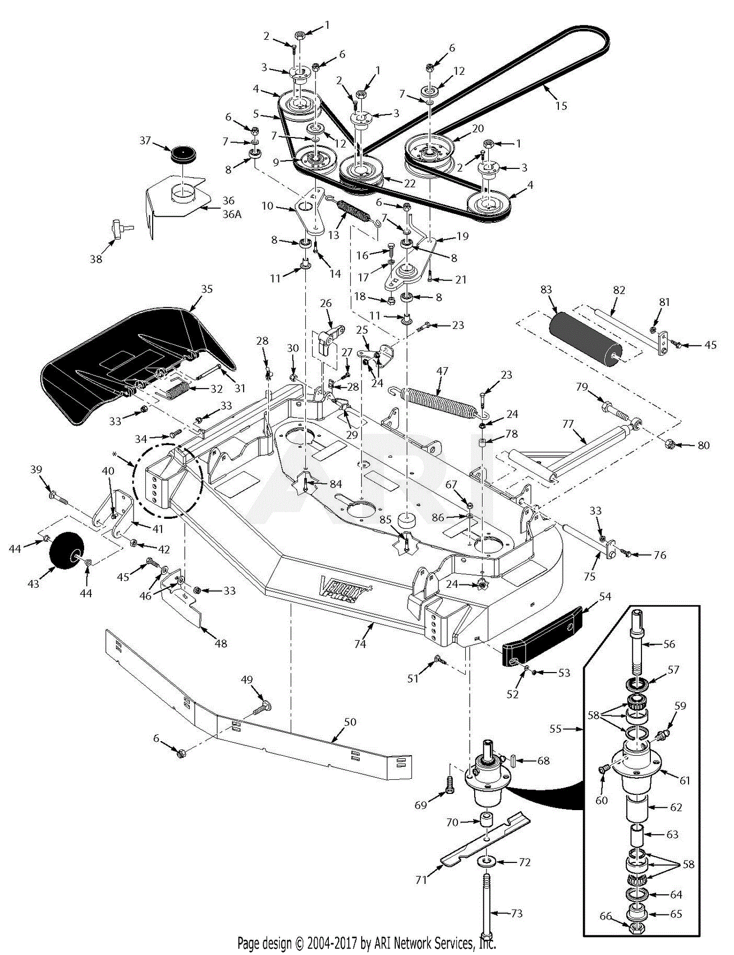Scag Riders Parts Diagram for 48V & 52V Cutter Decks