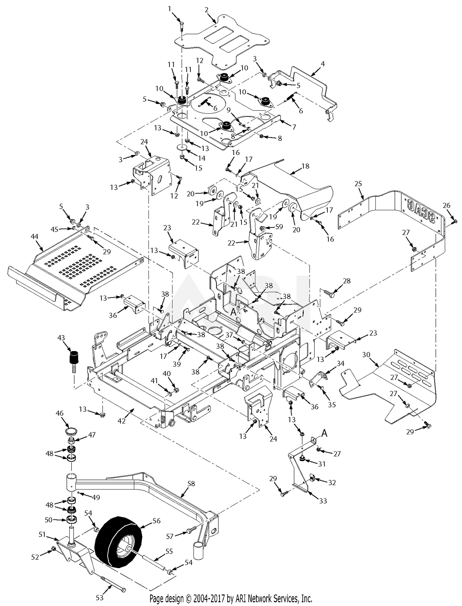 Scag STCII-48V-22FX Tiger Cat II (S/N M6200001-M6299999) Parts Diagram ...