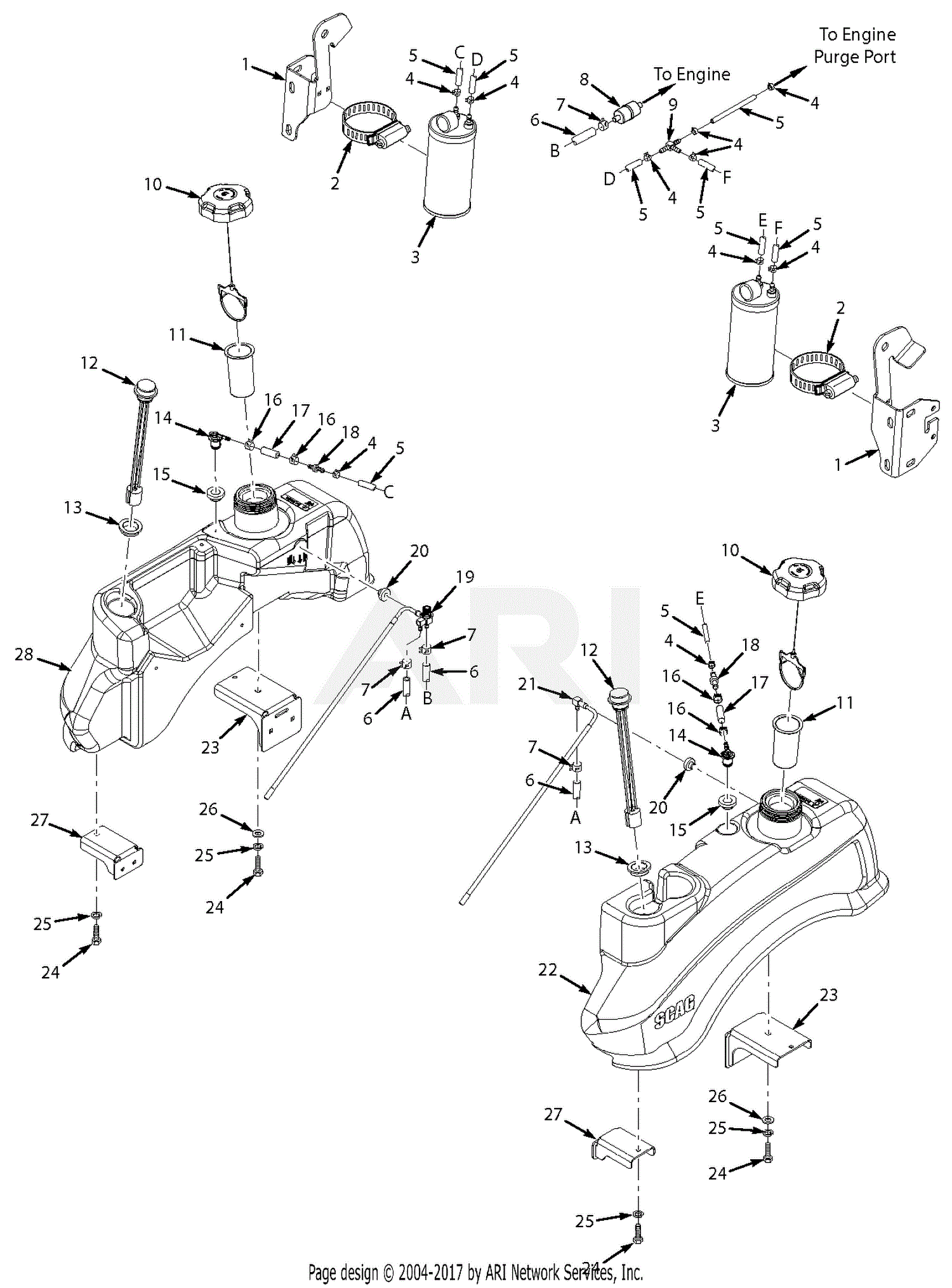 Scag STCII-48V-22FX Tiger Cat II (S/N M6200001-M6299999) Parts Diagram ...