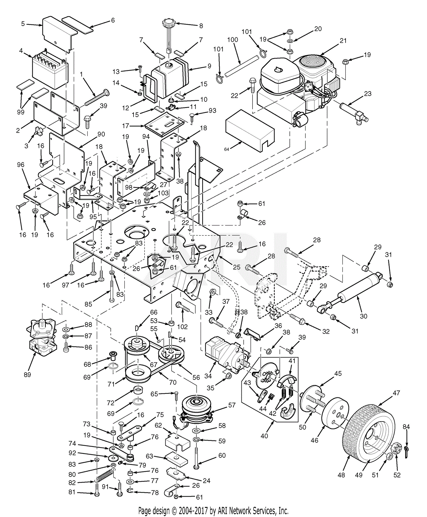 Scag STHM-23CV (S/N A3900001-A3999999) Parts Diagram for Engine Deck