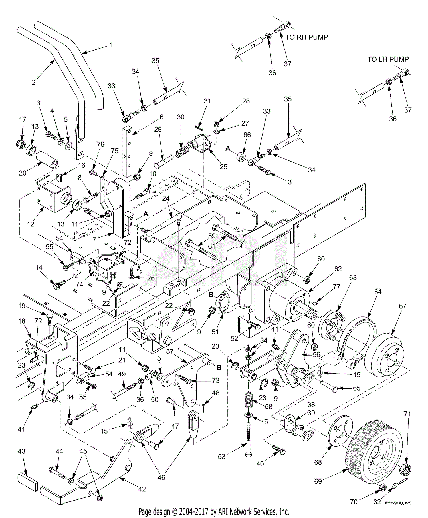 Scag STT-31BSD (S/N 6840001-6849999) Parts Diagram for Brake And ...