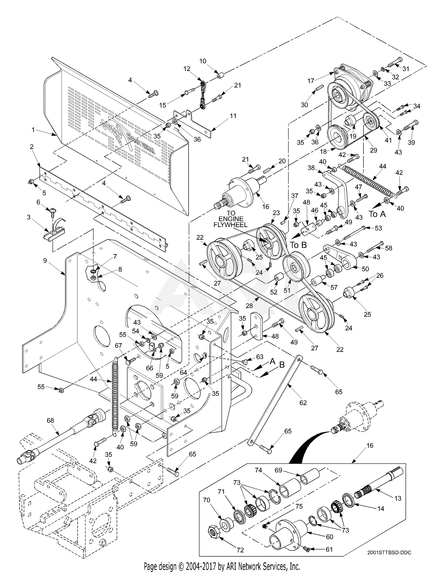 Scag STT-31BSD (S/N 6840001-6849999) Parts Diagram for Deck Drive ...