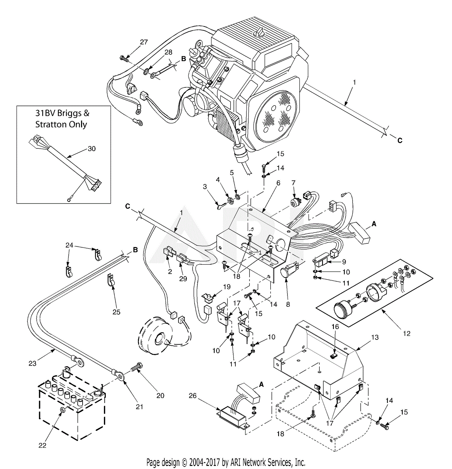 Scag Stt61a 27ch Turf Tiger S N 9380001 9389999 Parts Diagram For Electrical System Kohler Briggs Stratton
