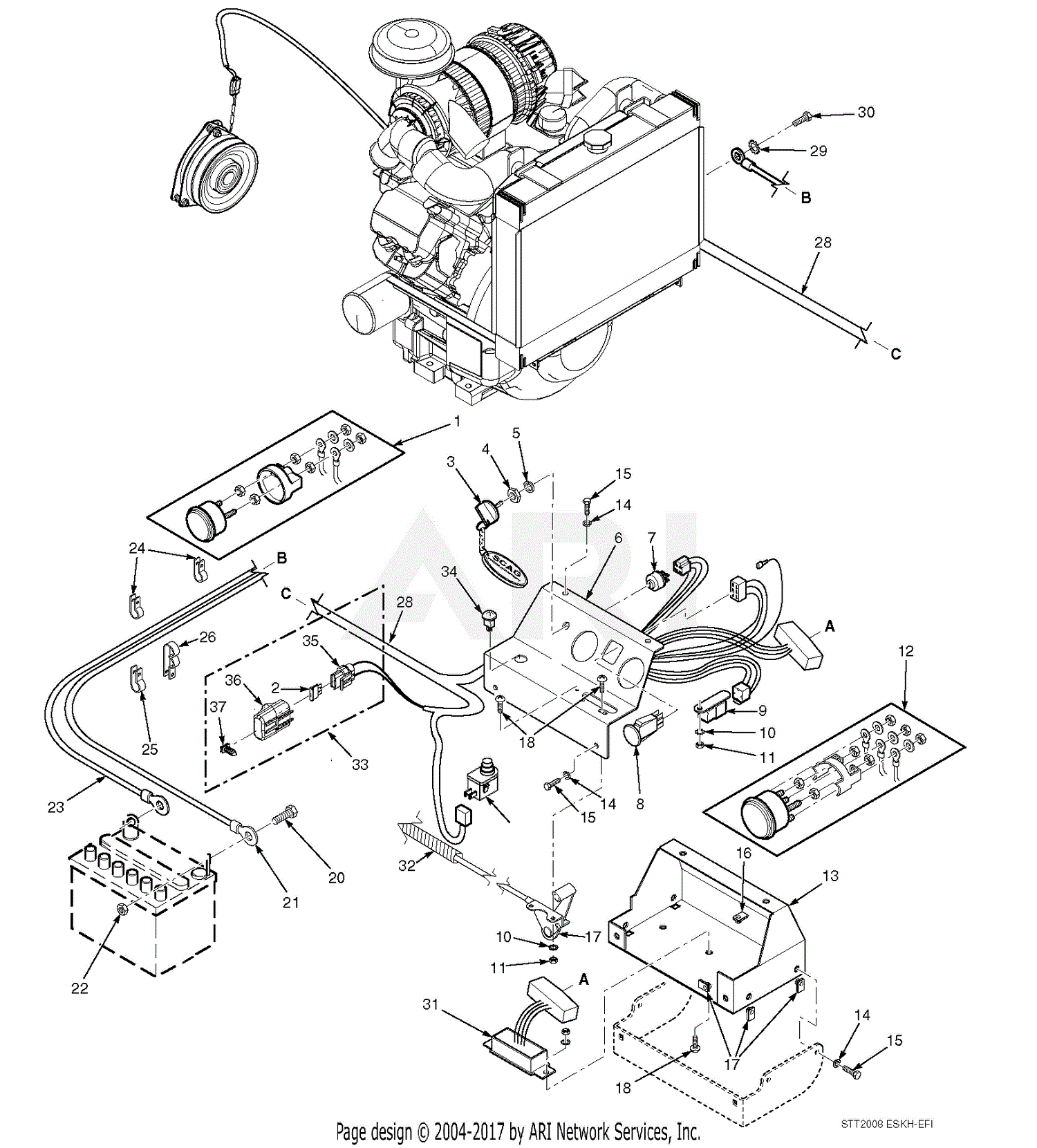 Scag STT61V-31EFI-SS (S/N F6100001-F6199999) Parts Diagram for ...