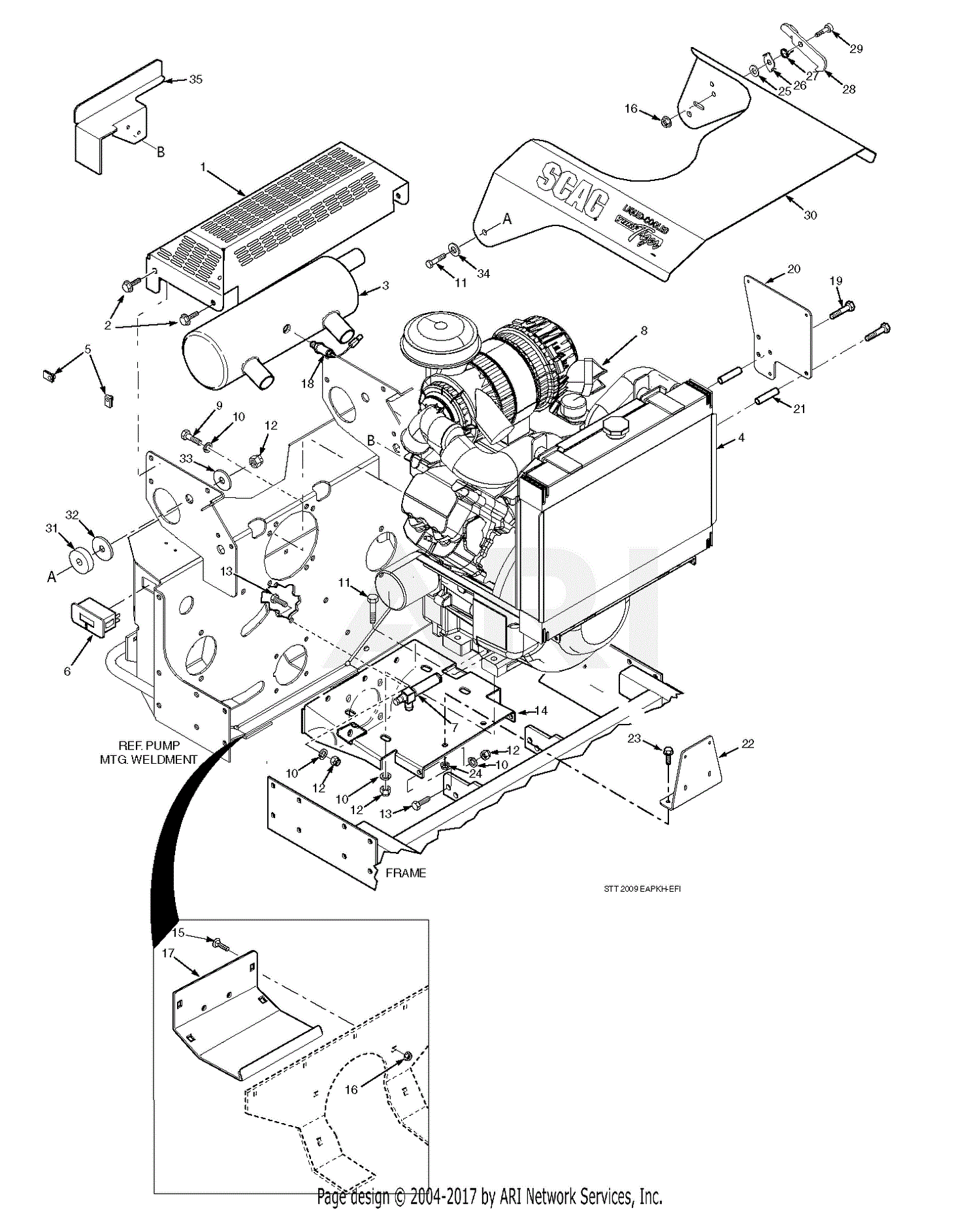 Scag STT61V-31EFI-SS (S/N F6100001-F6199999) Parts Diagram for Engine ...