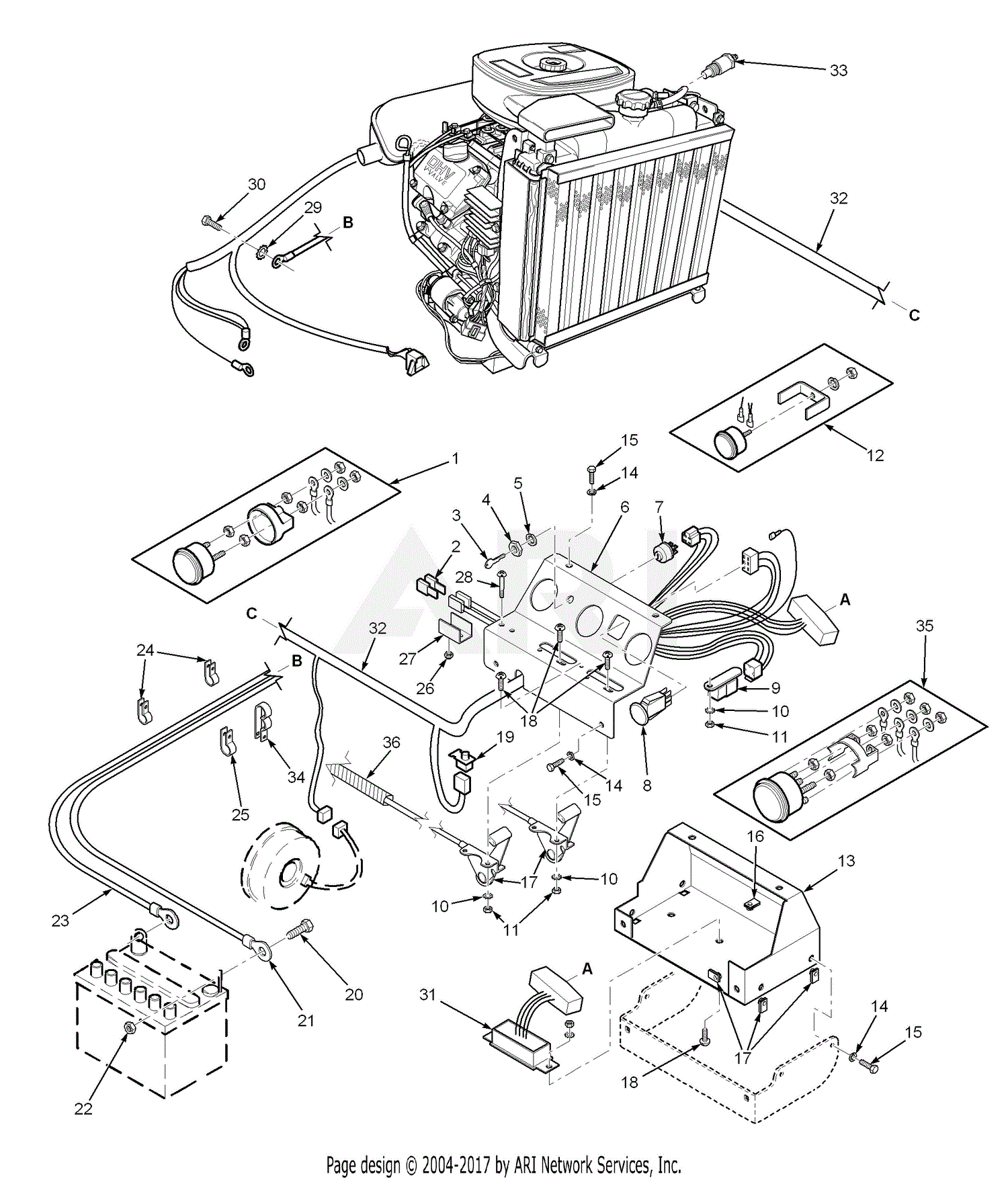 Scag STT52A-23KA (S/N 7200001-7209999) Parts Diagram for Electrical ...