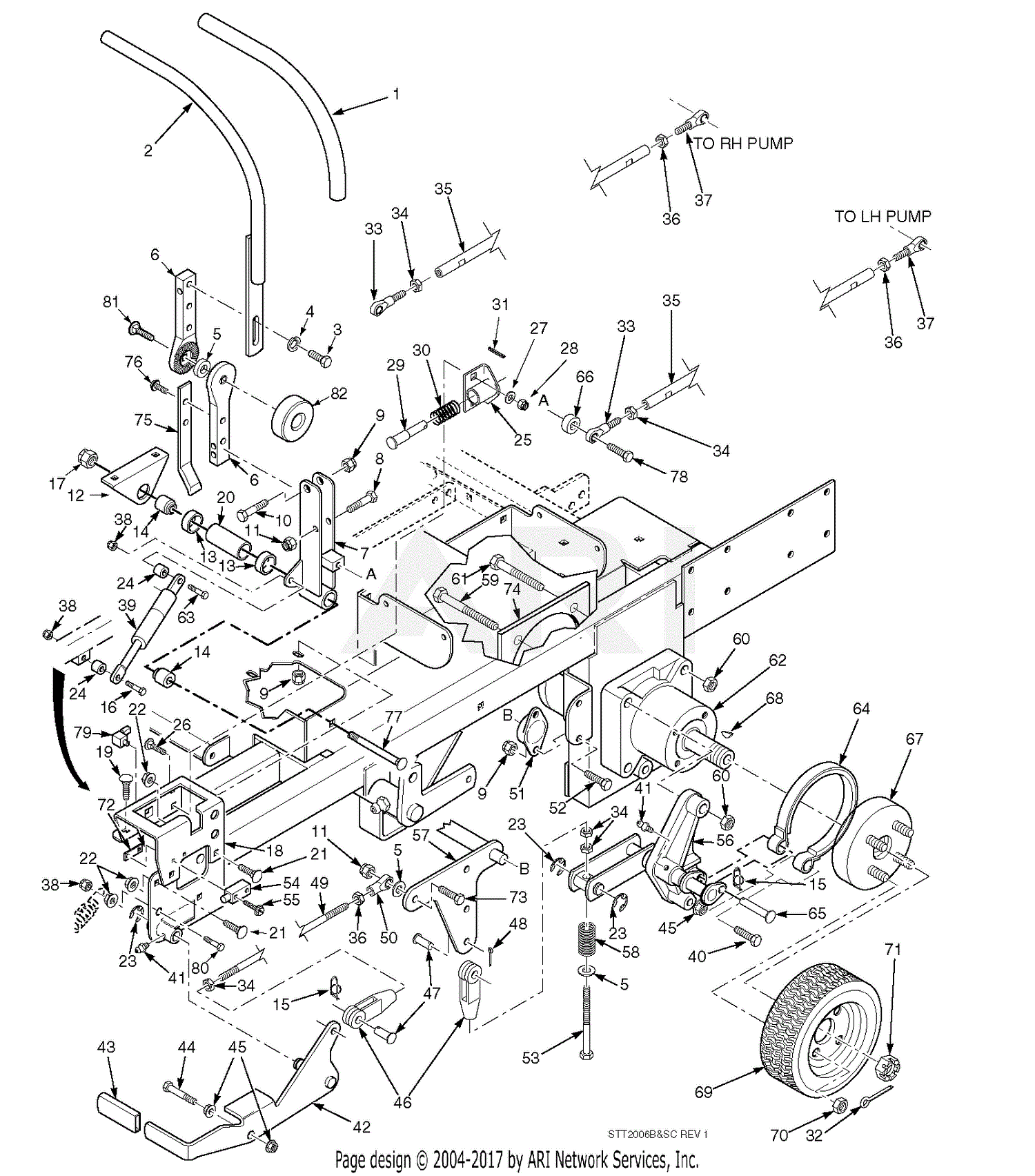 Scag STT61V-25CH-LP (S/N F5500001-F5599999) Parts Diagram for Brake And ...