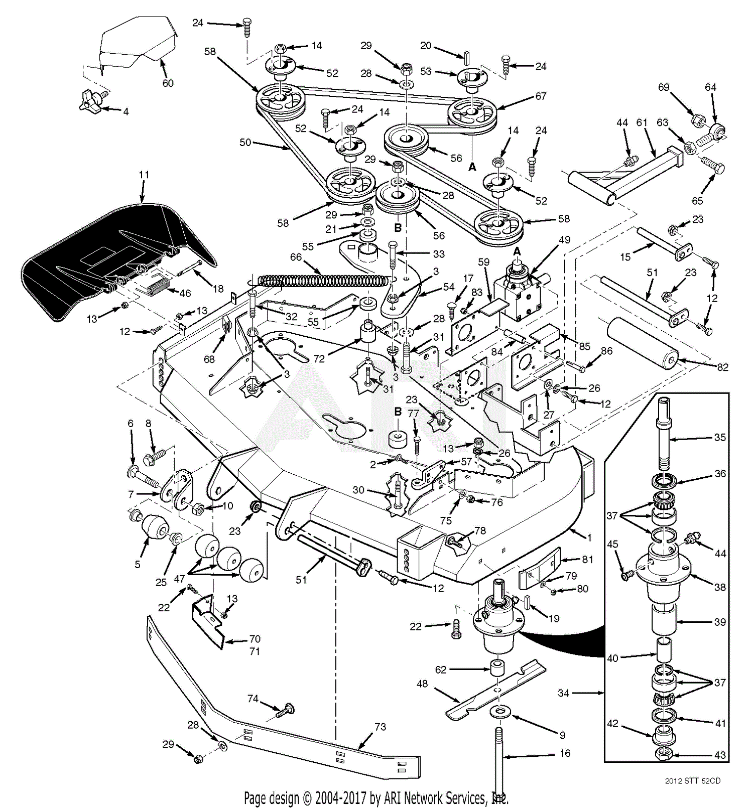 Scag STT52V-29CH-EFI (Turf Tiger) (S/N G9100001-G9199999) Parts Diagram ...